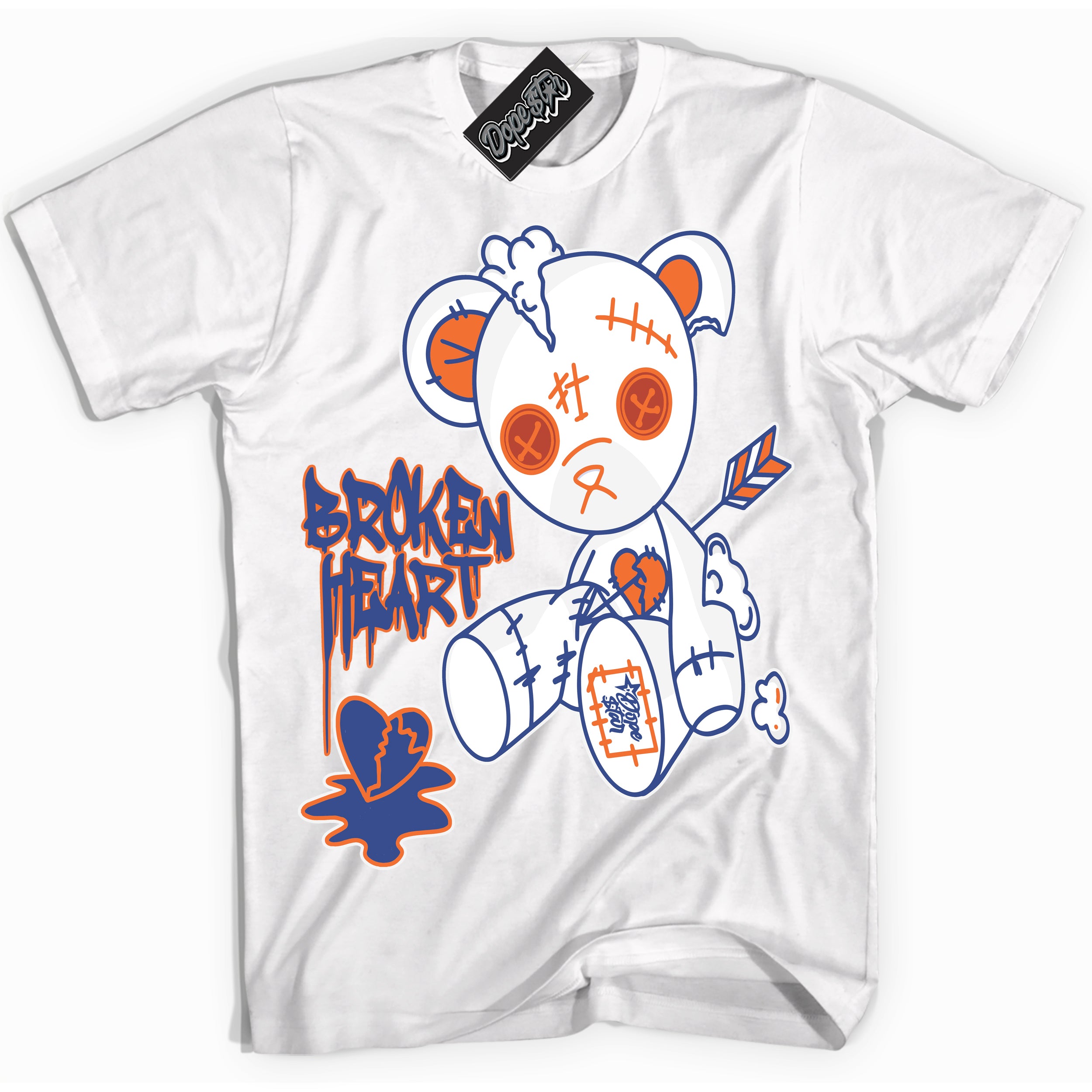 Cool White Shirt with “ Broken Heart Bear ” design that perfectly matches Low Knicks.