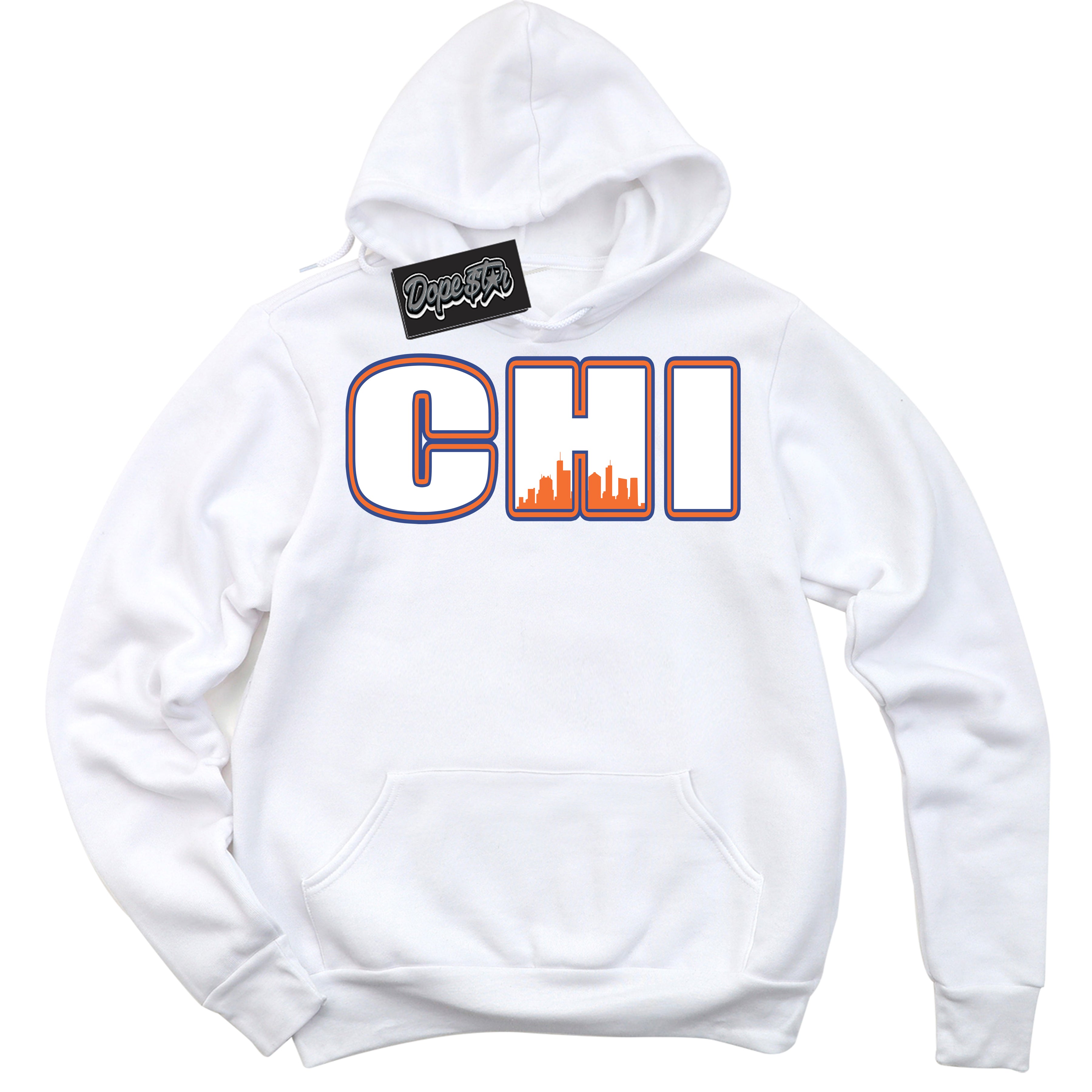 Cool White Hoodie with “ Chicago ” design that Perfectly Matches Low Knicks.