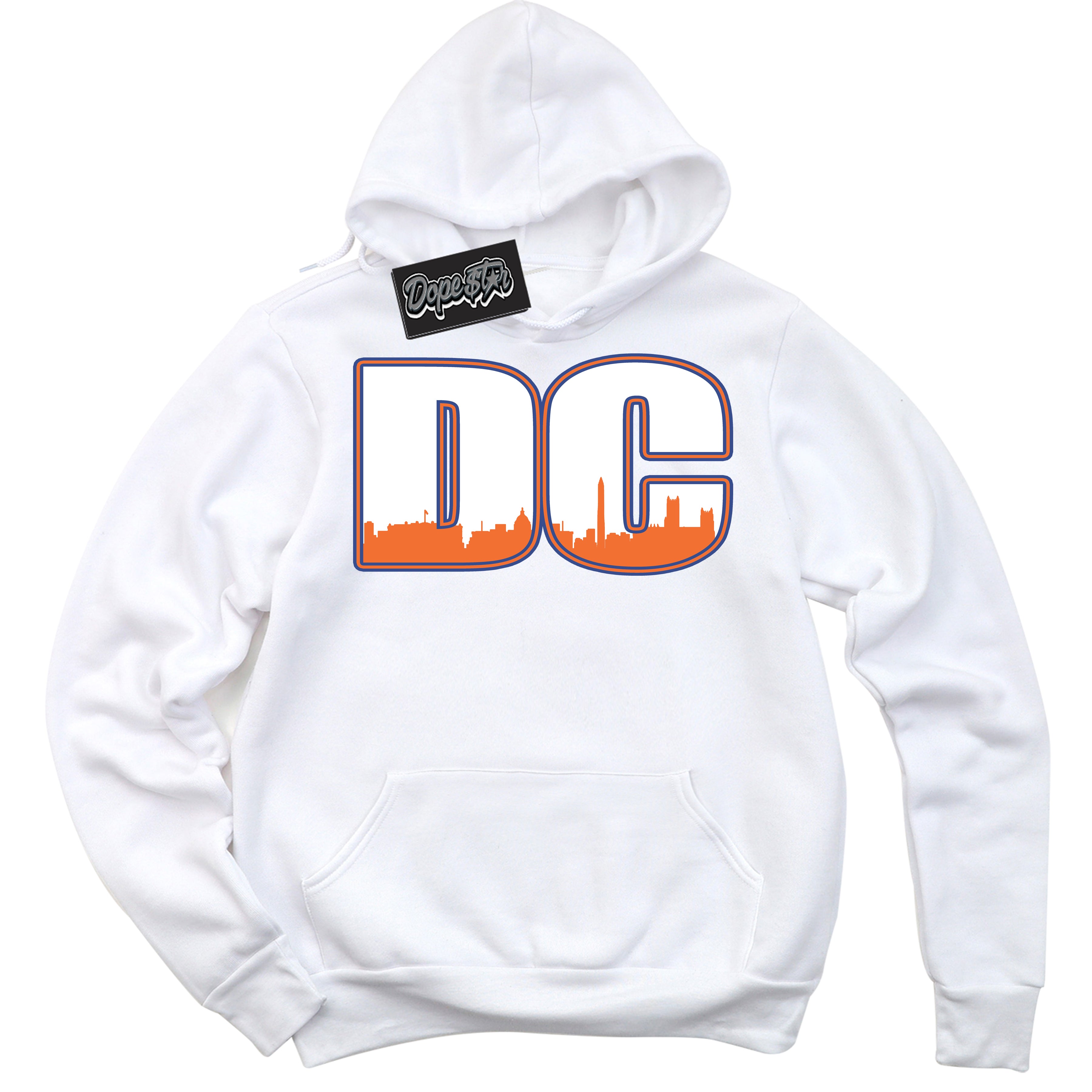 Cool White Hoodie with “ DC ” design that Perfectly Matches Low Knicks.