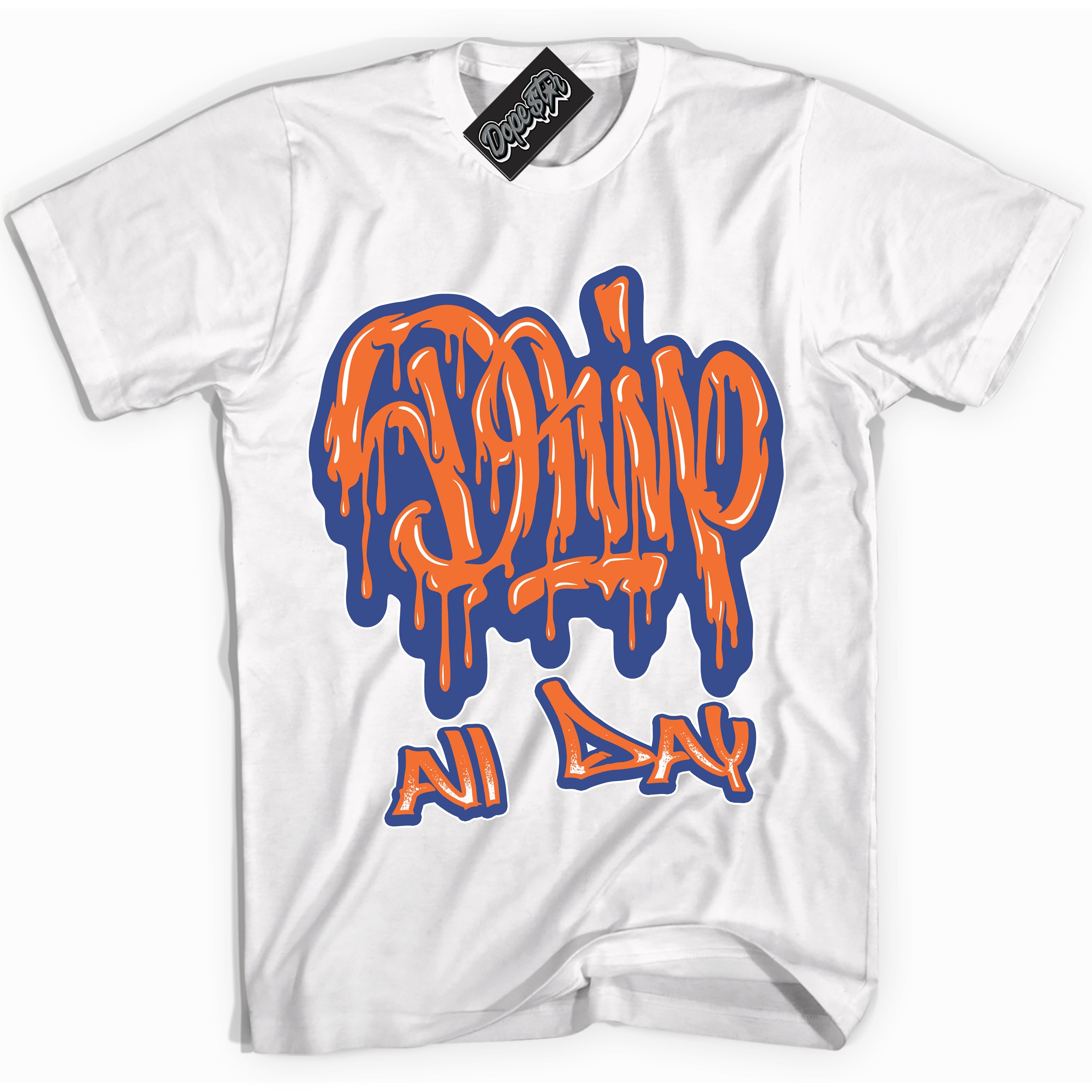 Cool White Shirt with “ Drip All Day ” design that perfectly matches Low Knicks.
