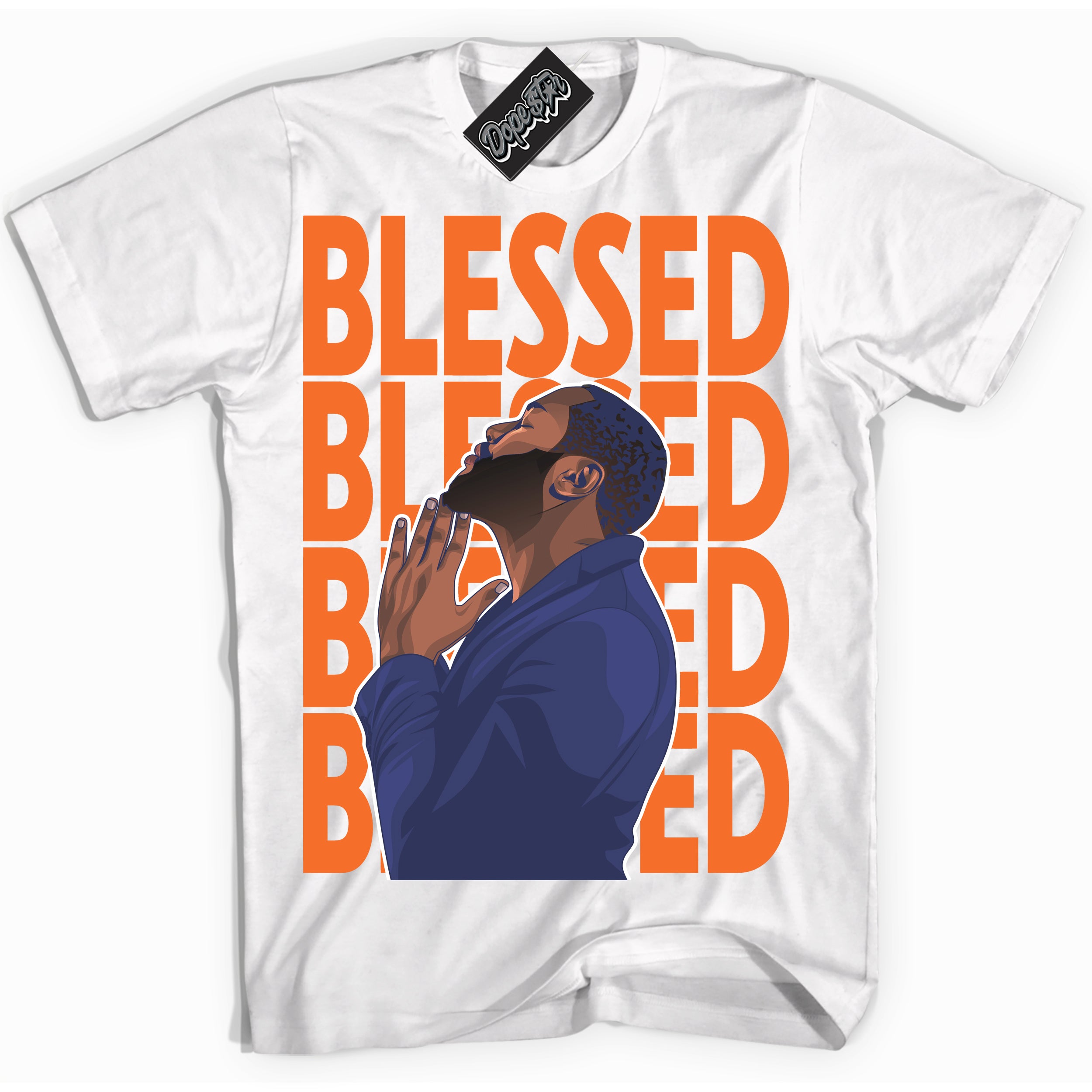 Cool White Shirt with “ God Blessed ” design that perfectly matches Low Knicks.