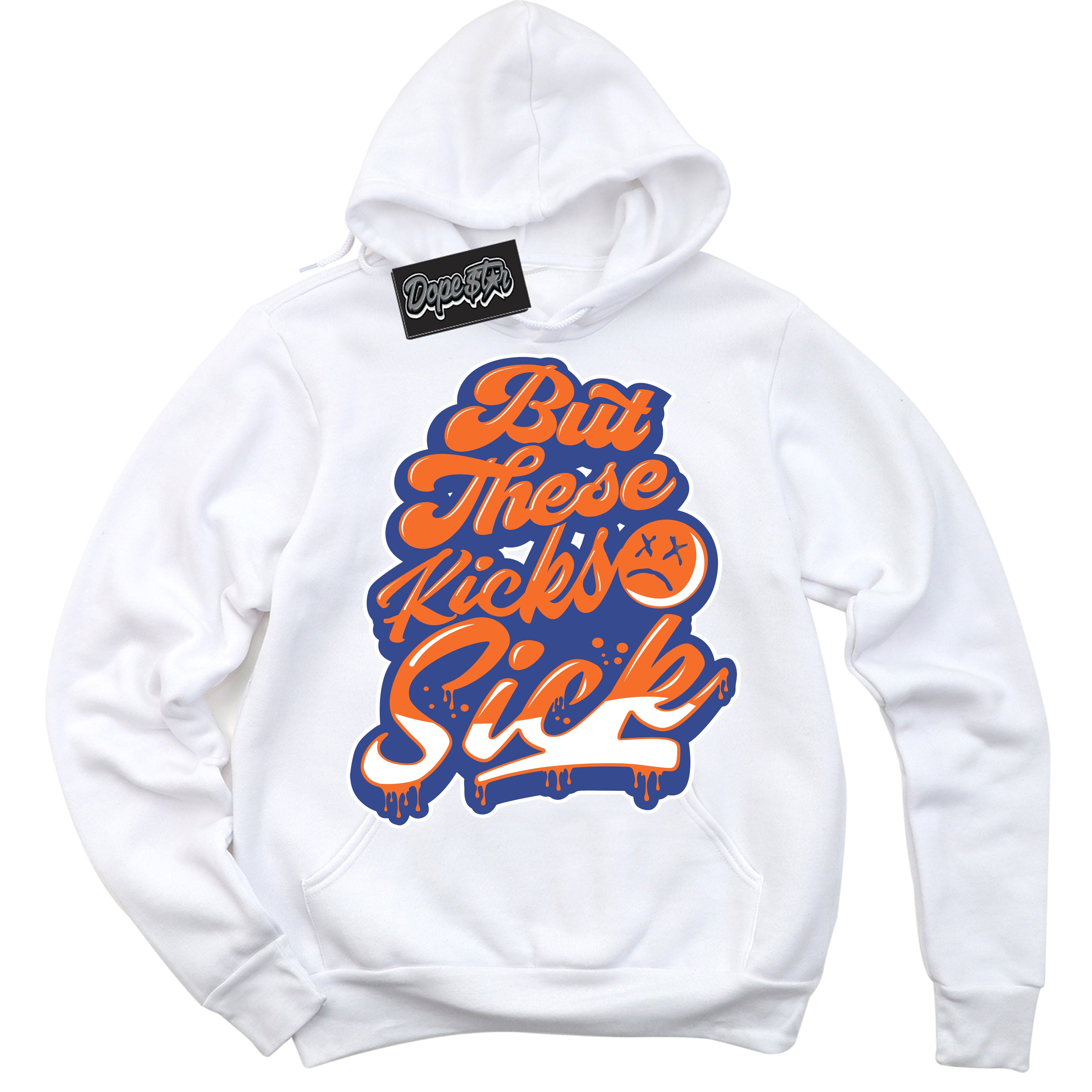 Cool White Hoodie with “ Kick Sick ” design that Perfectly Matches Low Knicks.