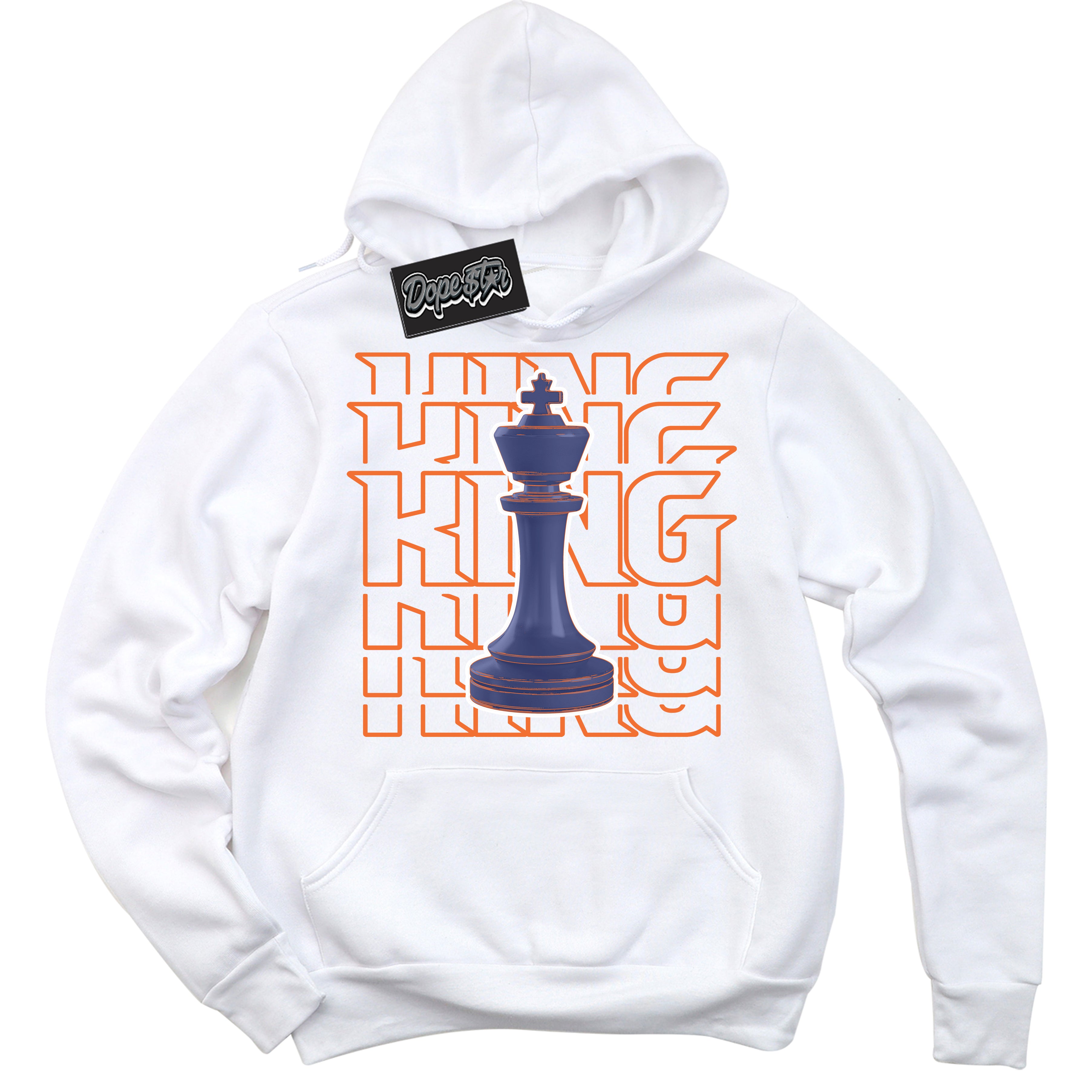 Cool White Hoodie with “ King Chess ” design that Perfectly Matches Low Knicks.