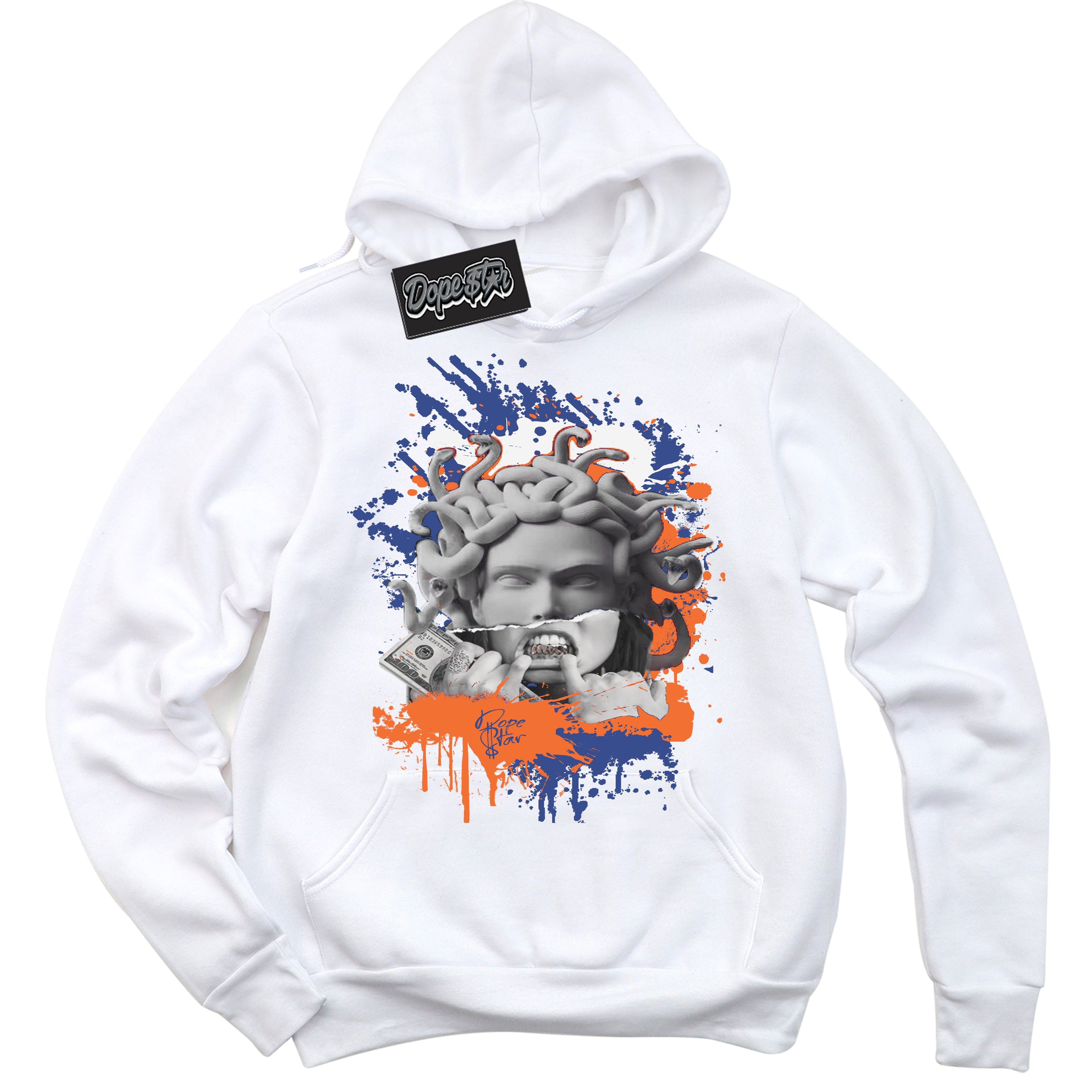 Cool White Hoodie with “ Medusa ” design that Perfectly Matches Low Knicks.