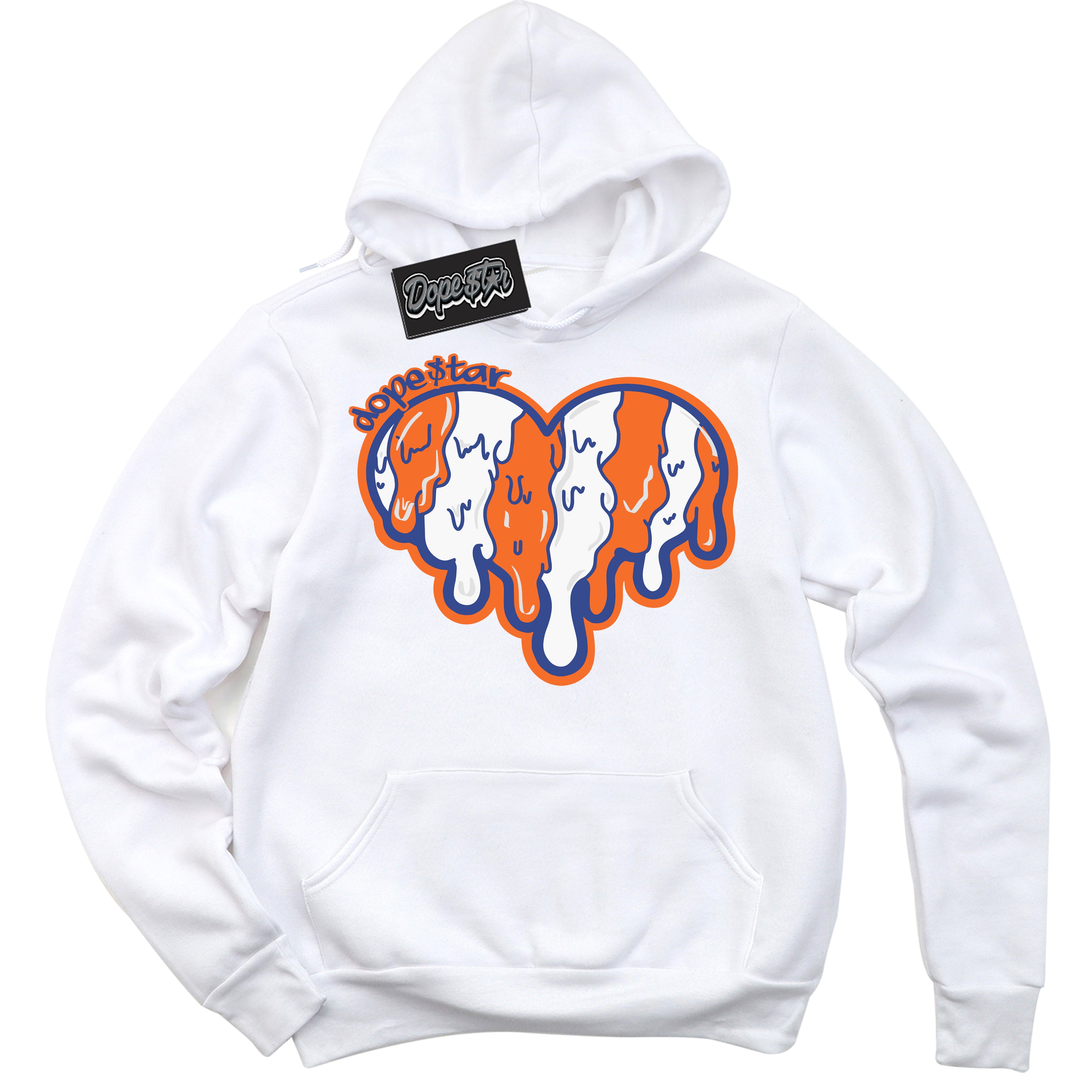 Cool White Hoodie with “ Melting Heart ” design that Perfectly Matches Low Knicks.
