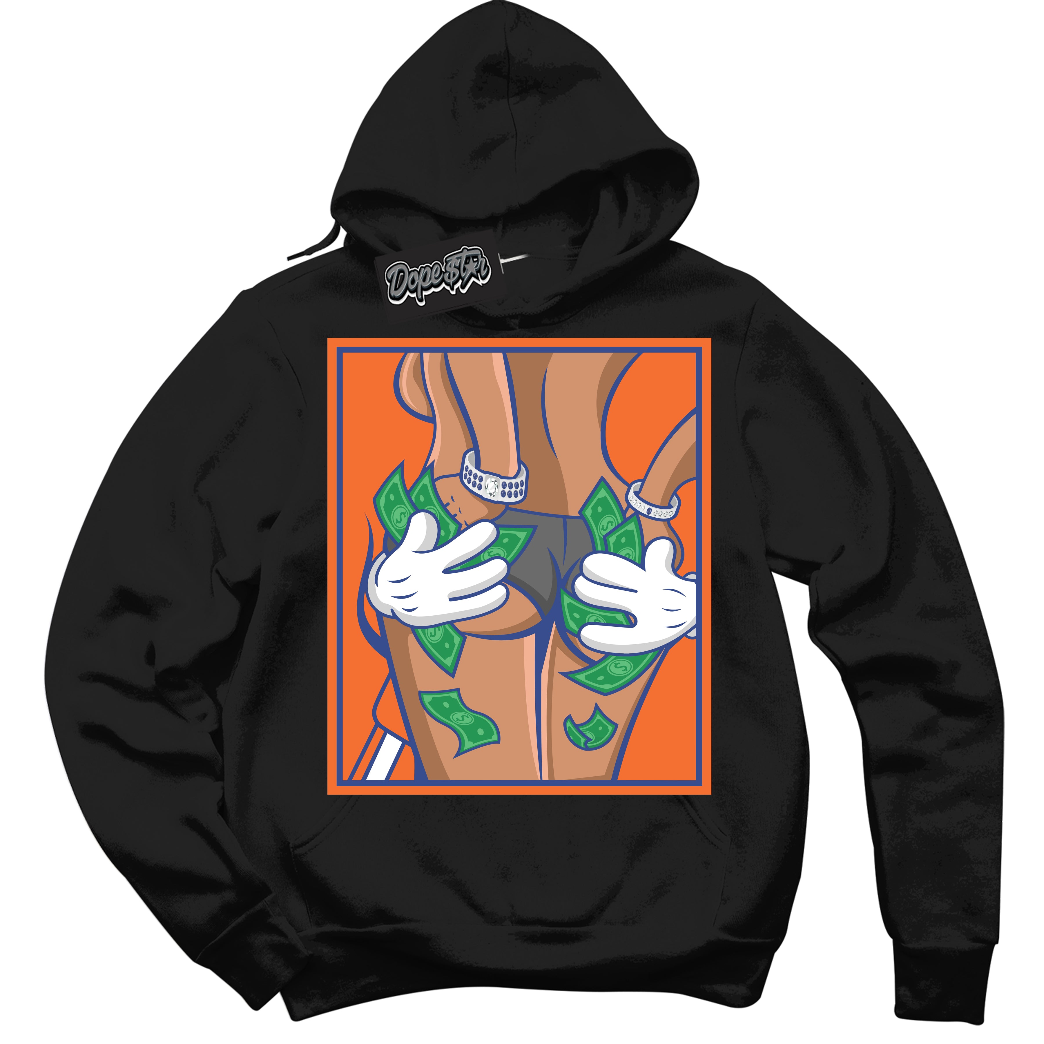 Cool Black Hoodie with “ Money Hands ” design that Perfectly Matches Low Knicks.