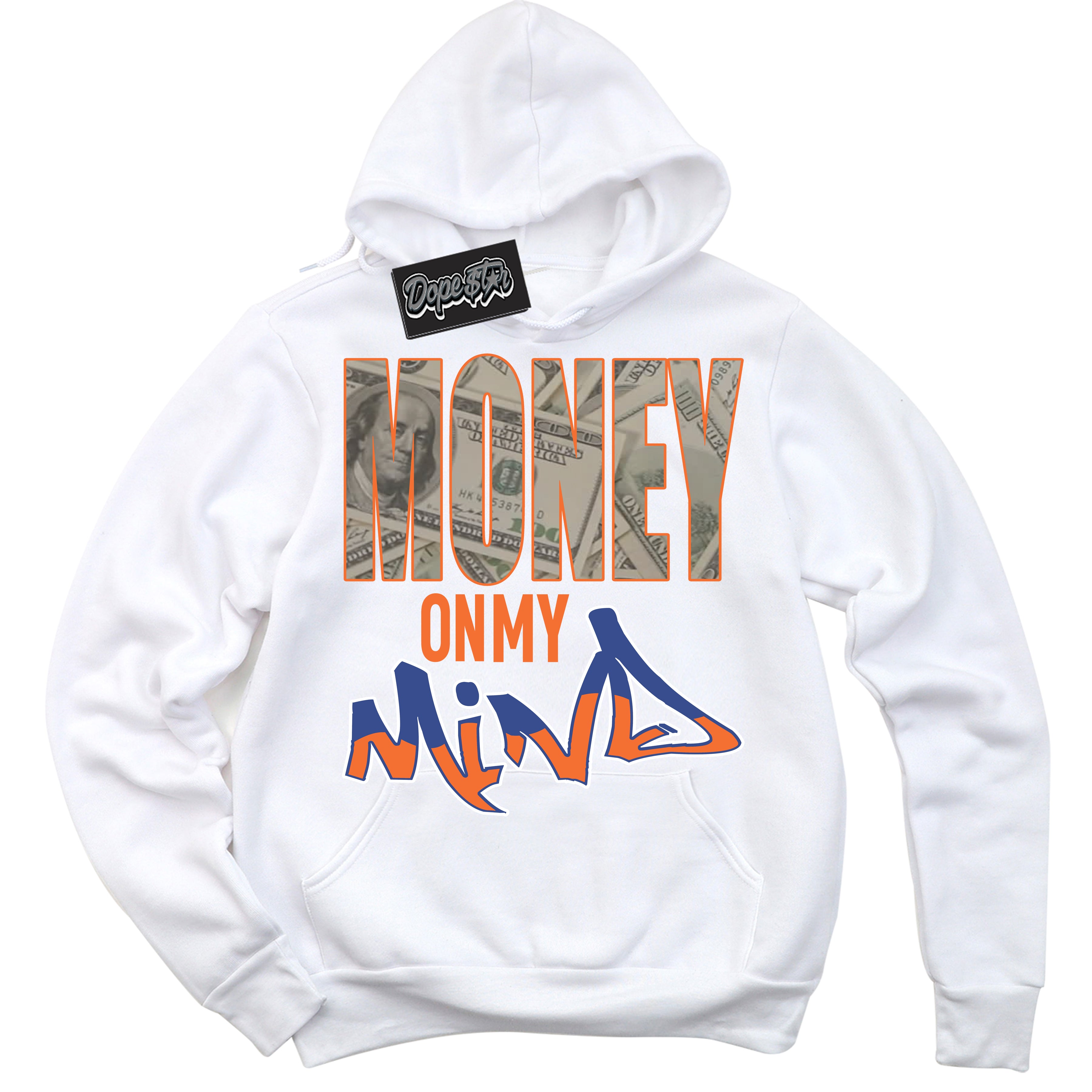Cool White Hoodie with “ Money On My Mind ” design that Perfectly Matches Low Knicks.