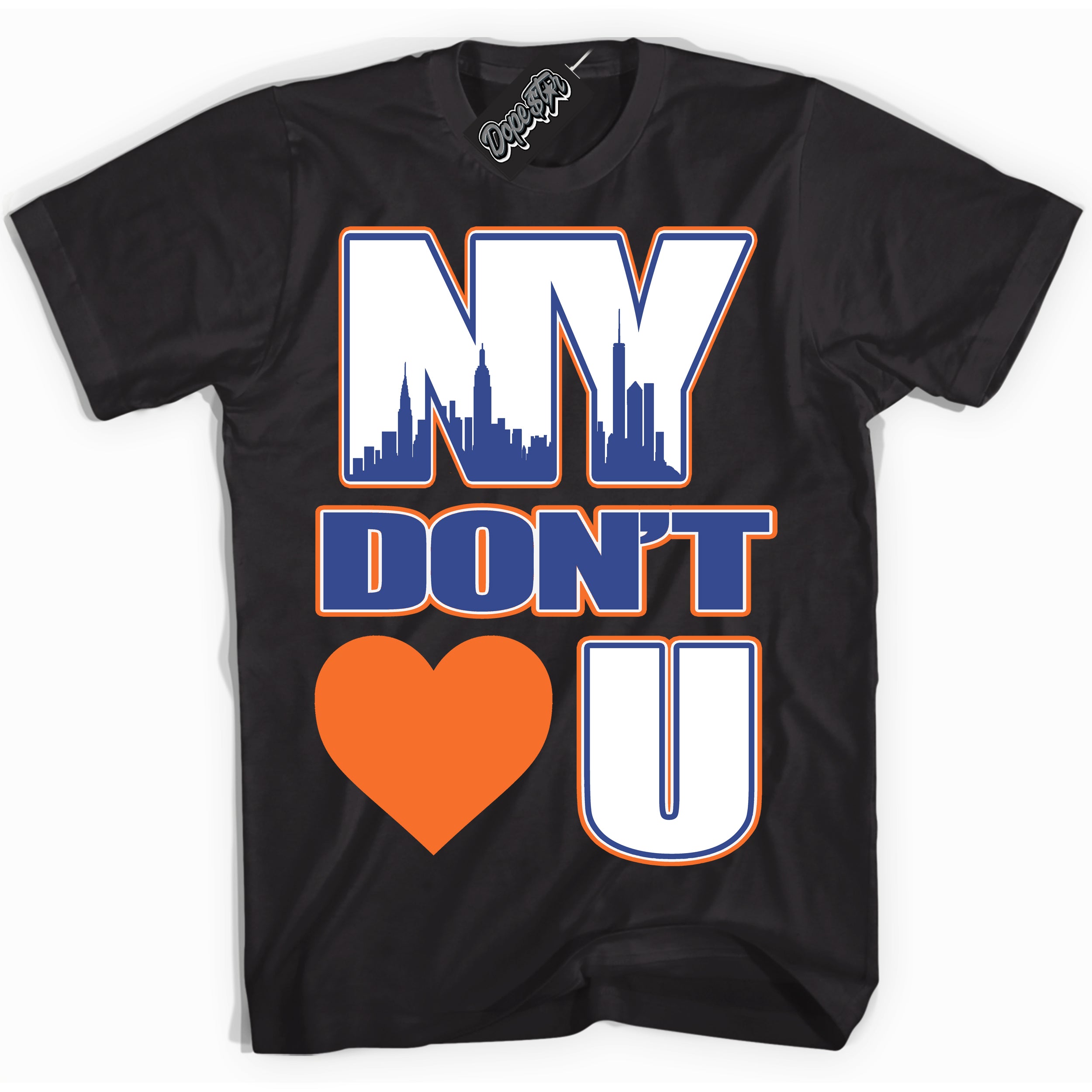 Cool Black Shirt with “ NY Don't Love You ” design that perfectly matches Low Knicks.