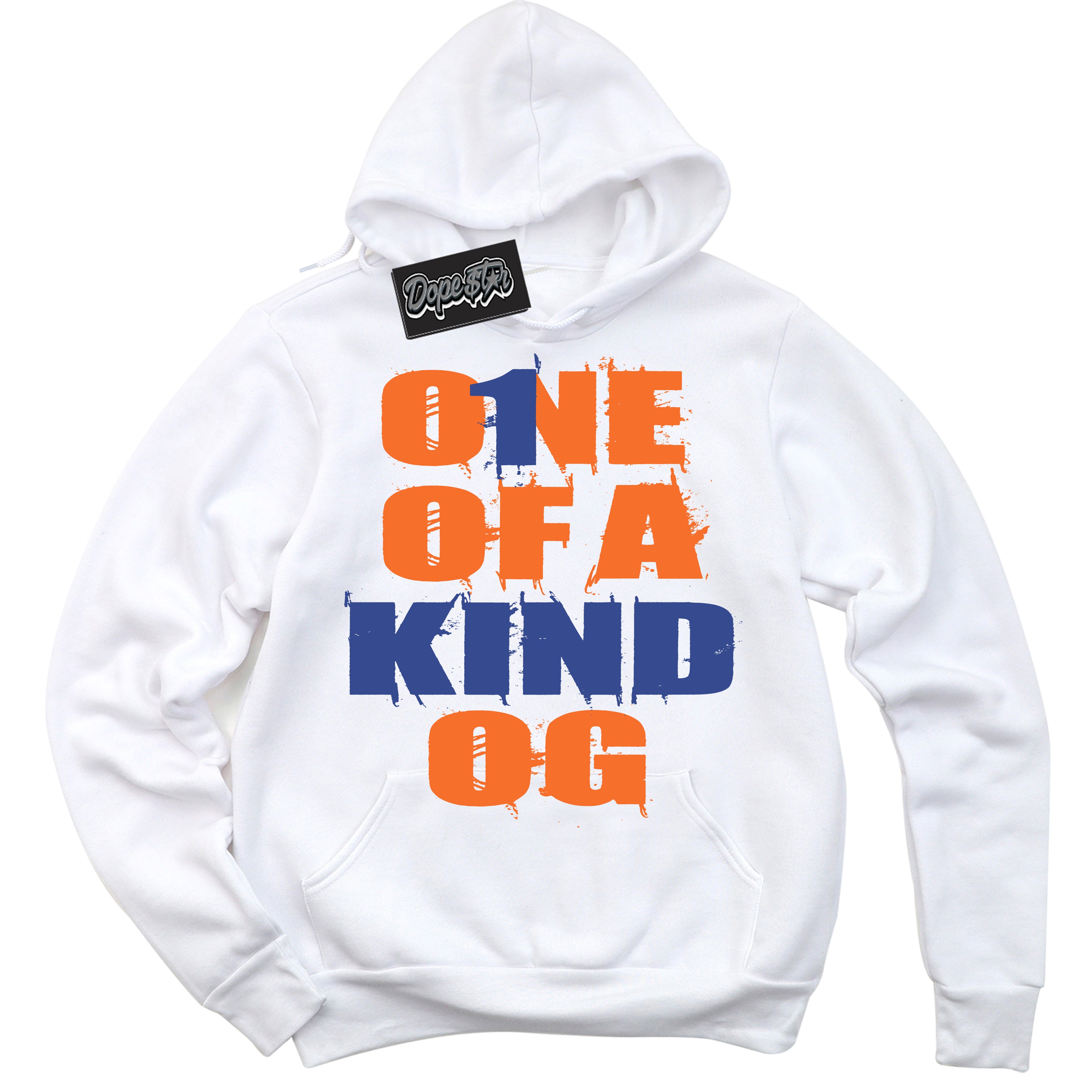 Cool White Hoodie with “ One Of A Kind ” design that Perfectly Matches Low Knicks.