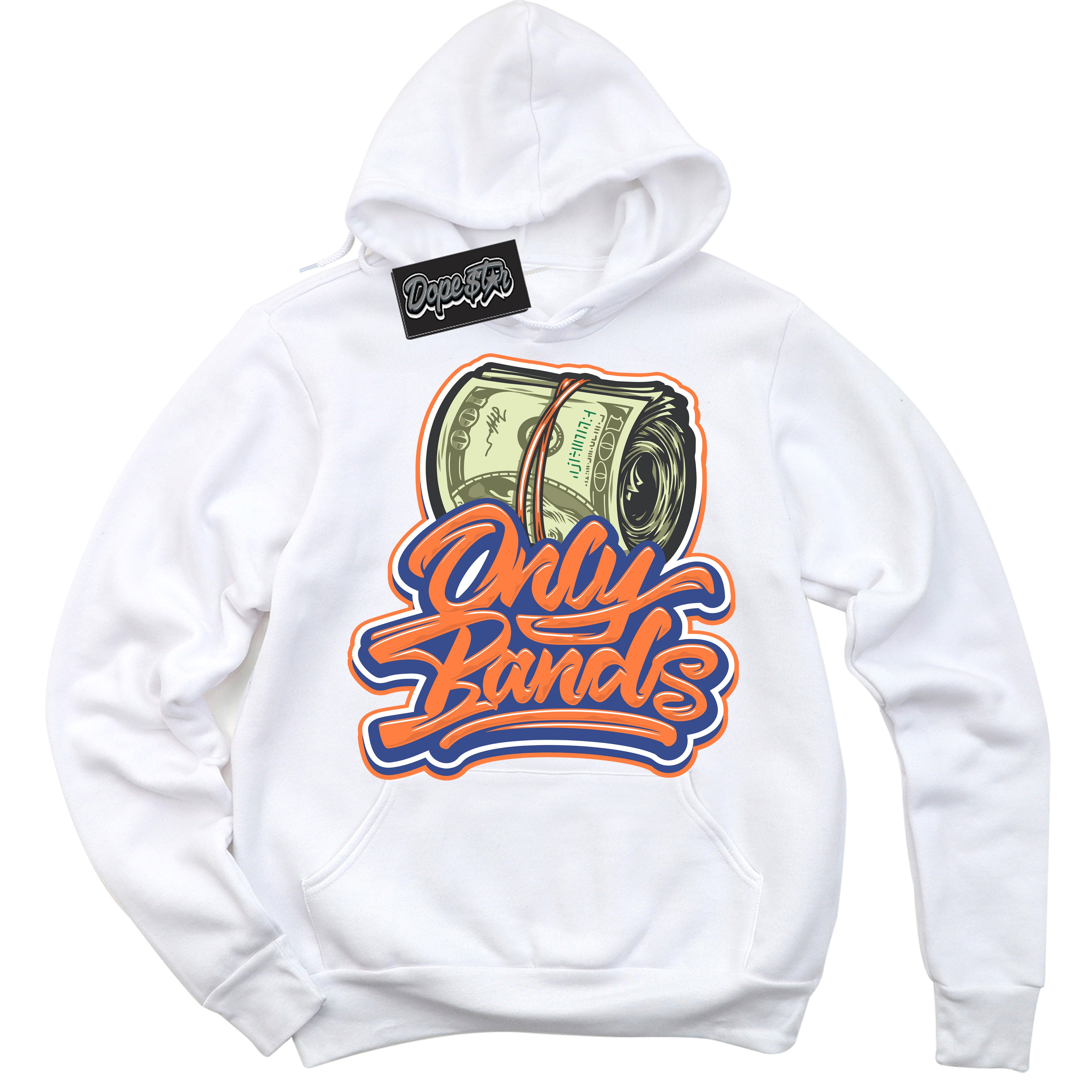 Cool White Hoodie with “ Only Bands ” design that Perfectly Matches Low Knicks.