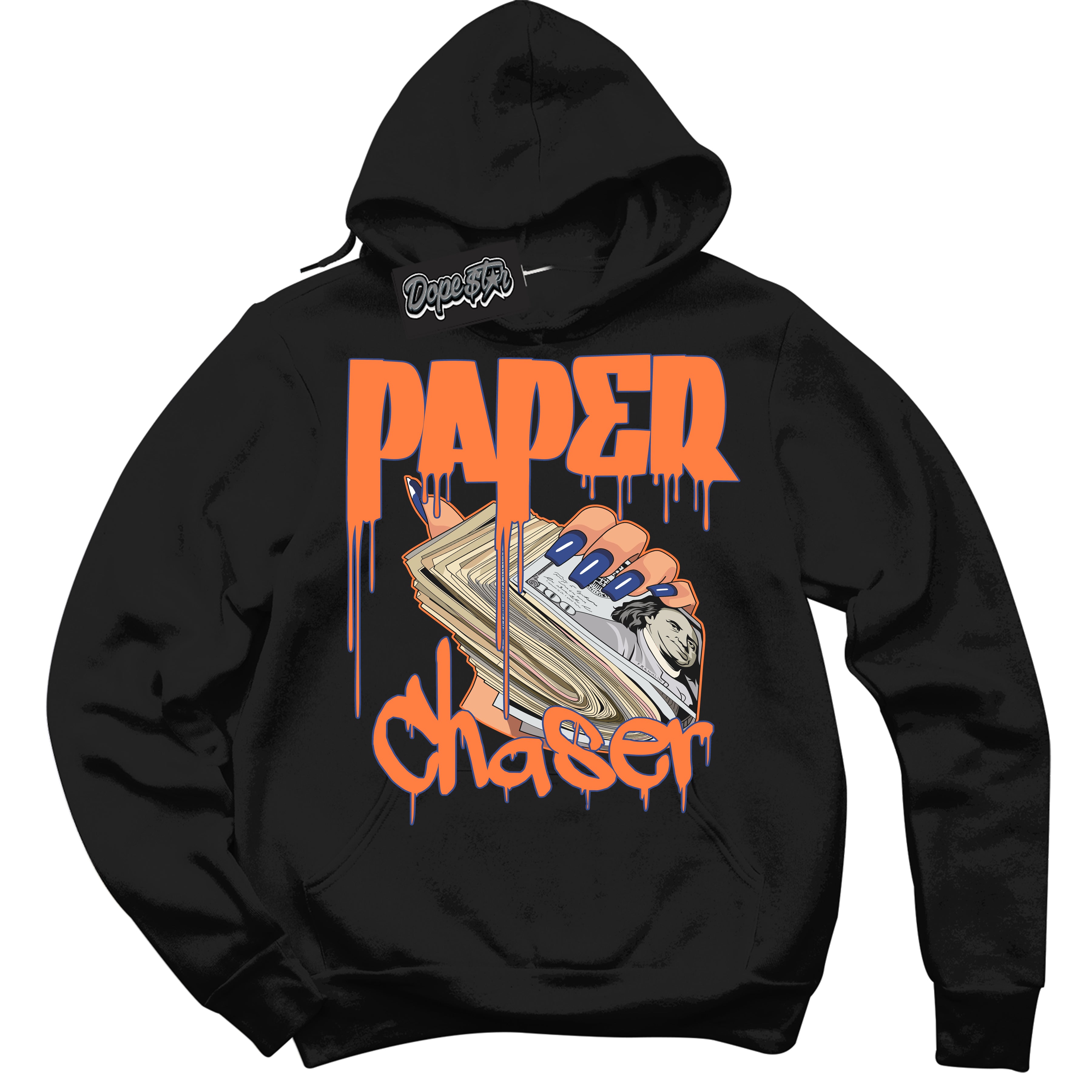 Cool Black Hoodie with “ Paper Chaser ” design that Perfectly Matches Low Knicks.