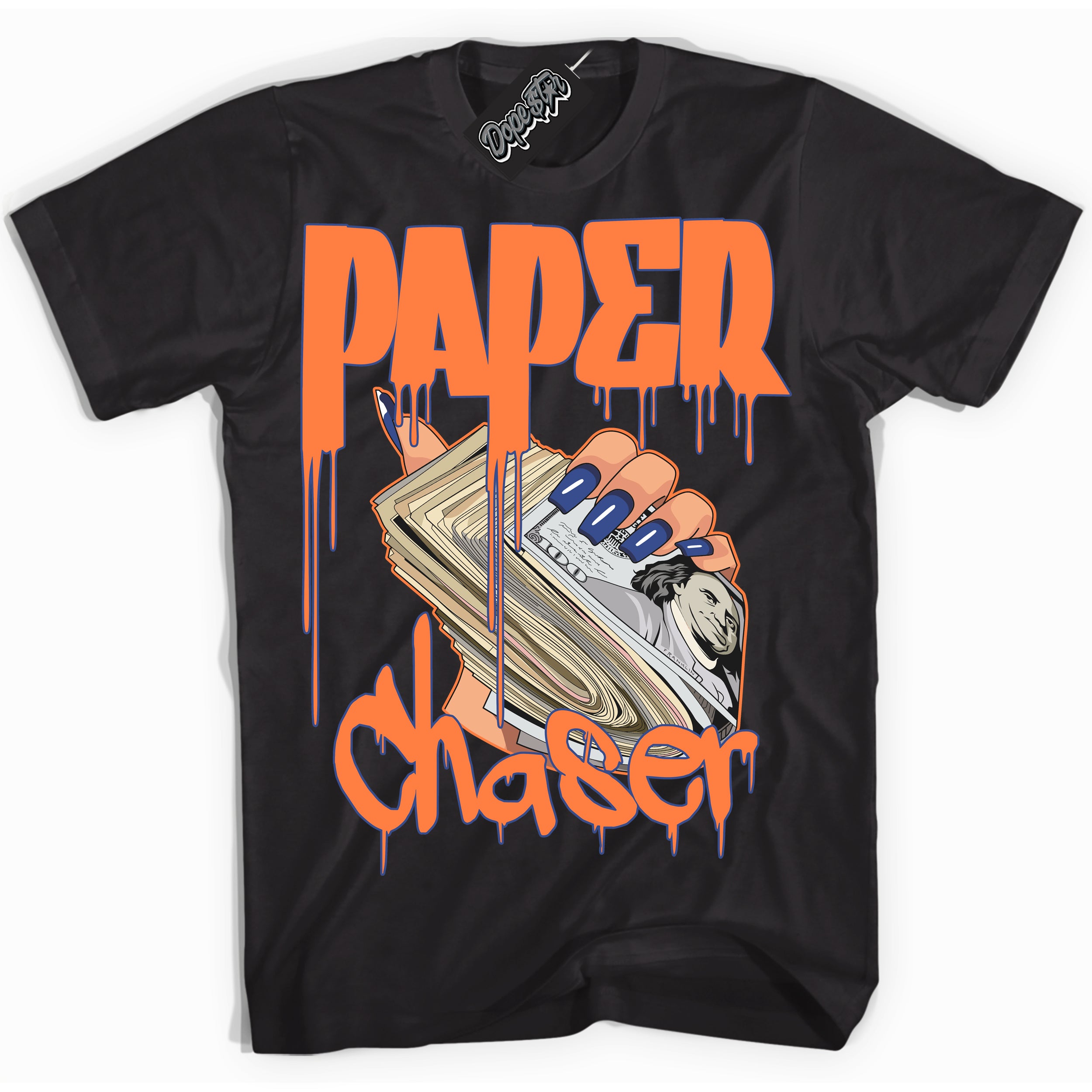 Cool Black Shirt with “ Paper Chaser ” design that perfectly matches Low Knicks.