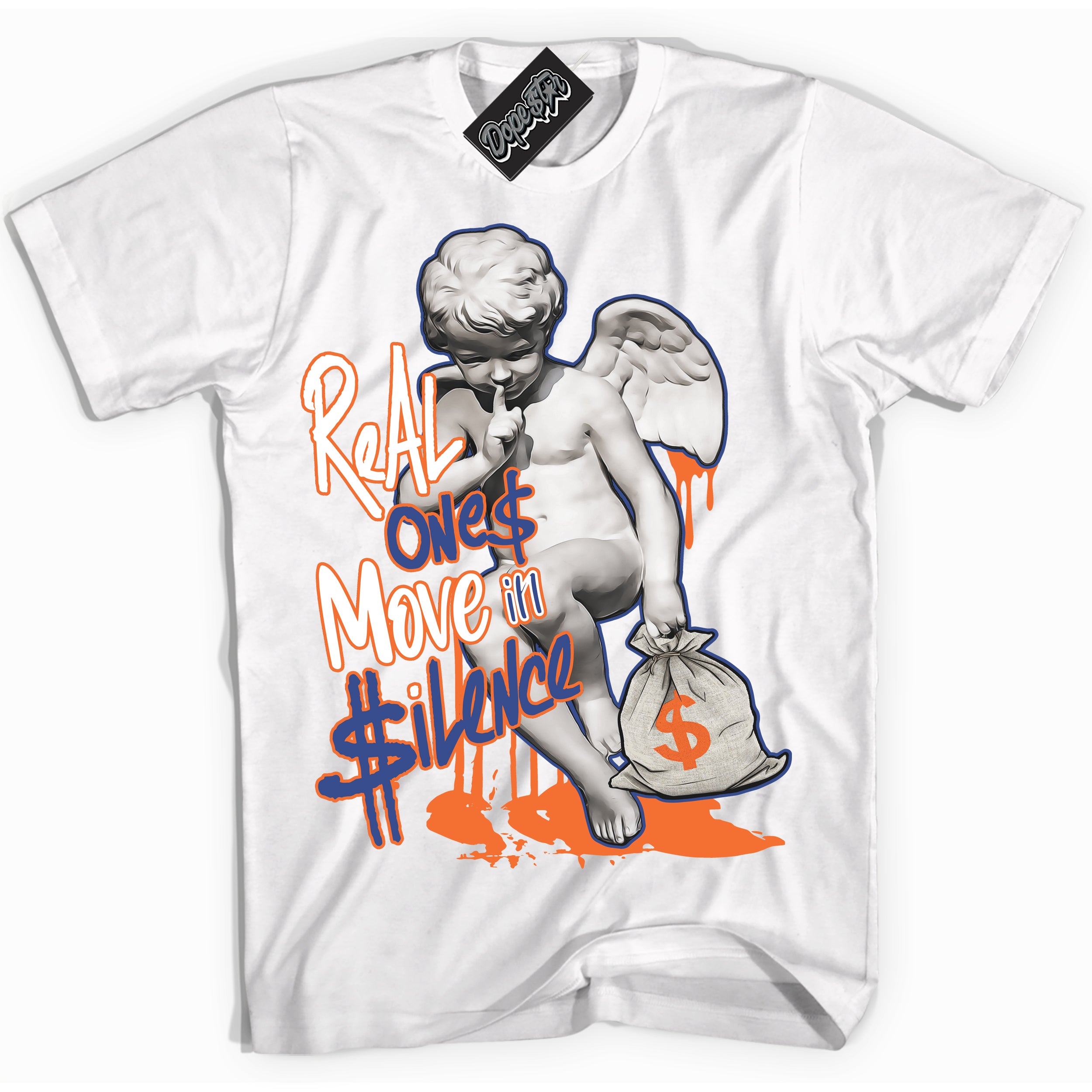 Cool White Shirt with “ Real One Cherub ” design that perfectly matches Low Knicks.
