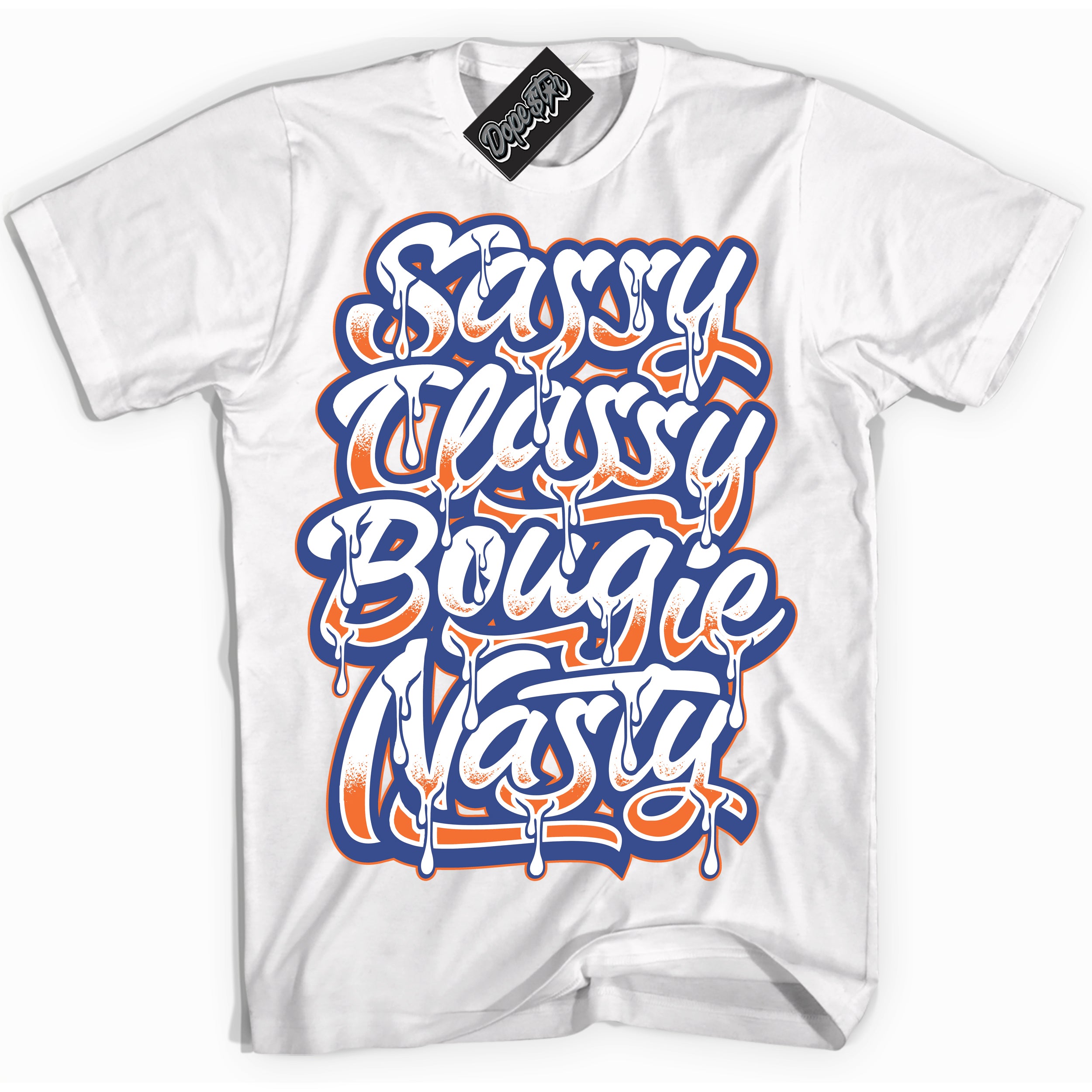 Cool White Shirt with “ Sassy Classy ” design that perfectly matches Low Knicks.