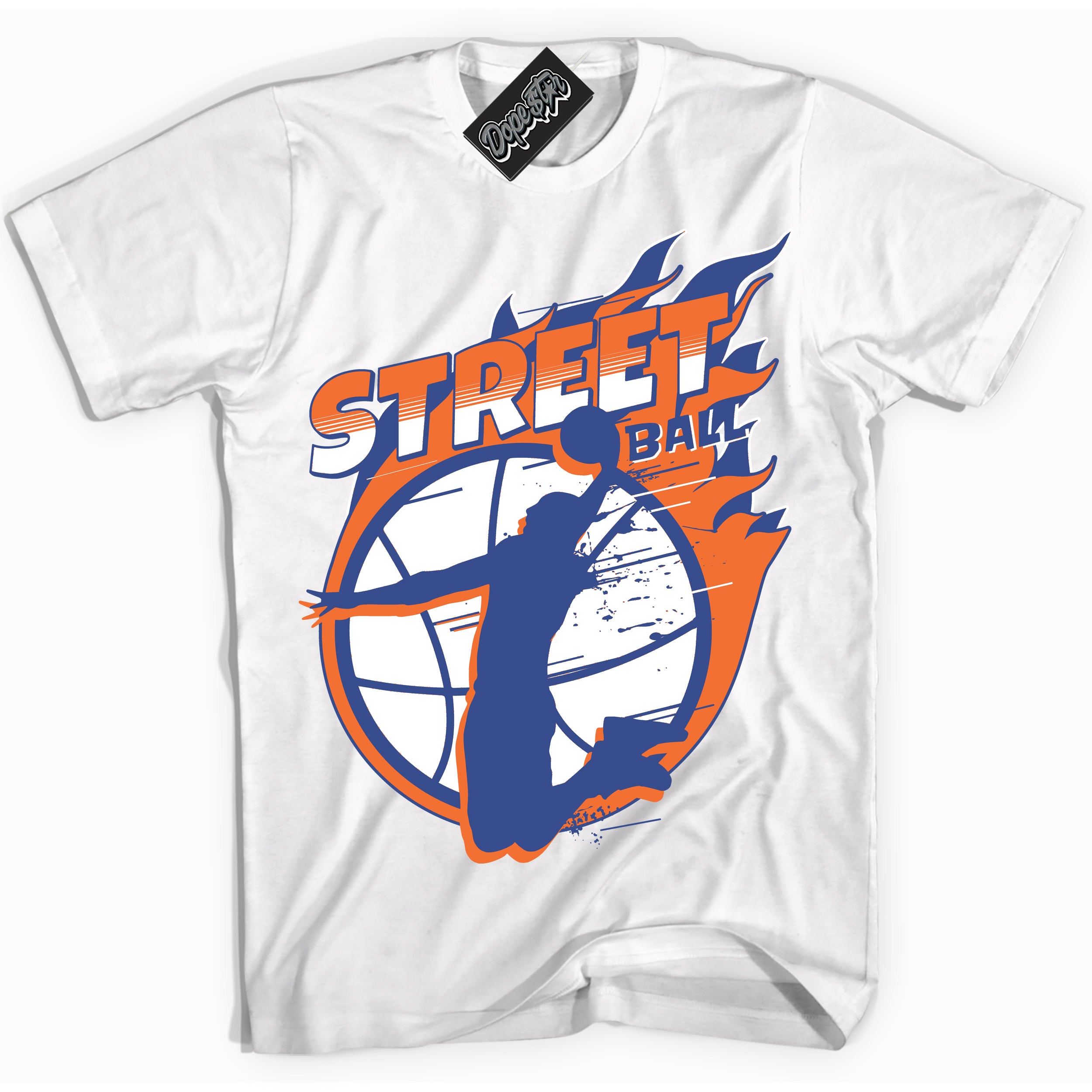 Cool White Shirt with “ Street Ball ” design that perfectly matches Low Knicks.