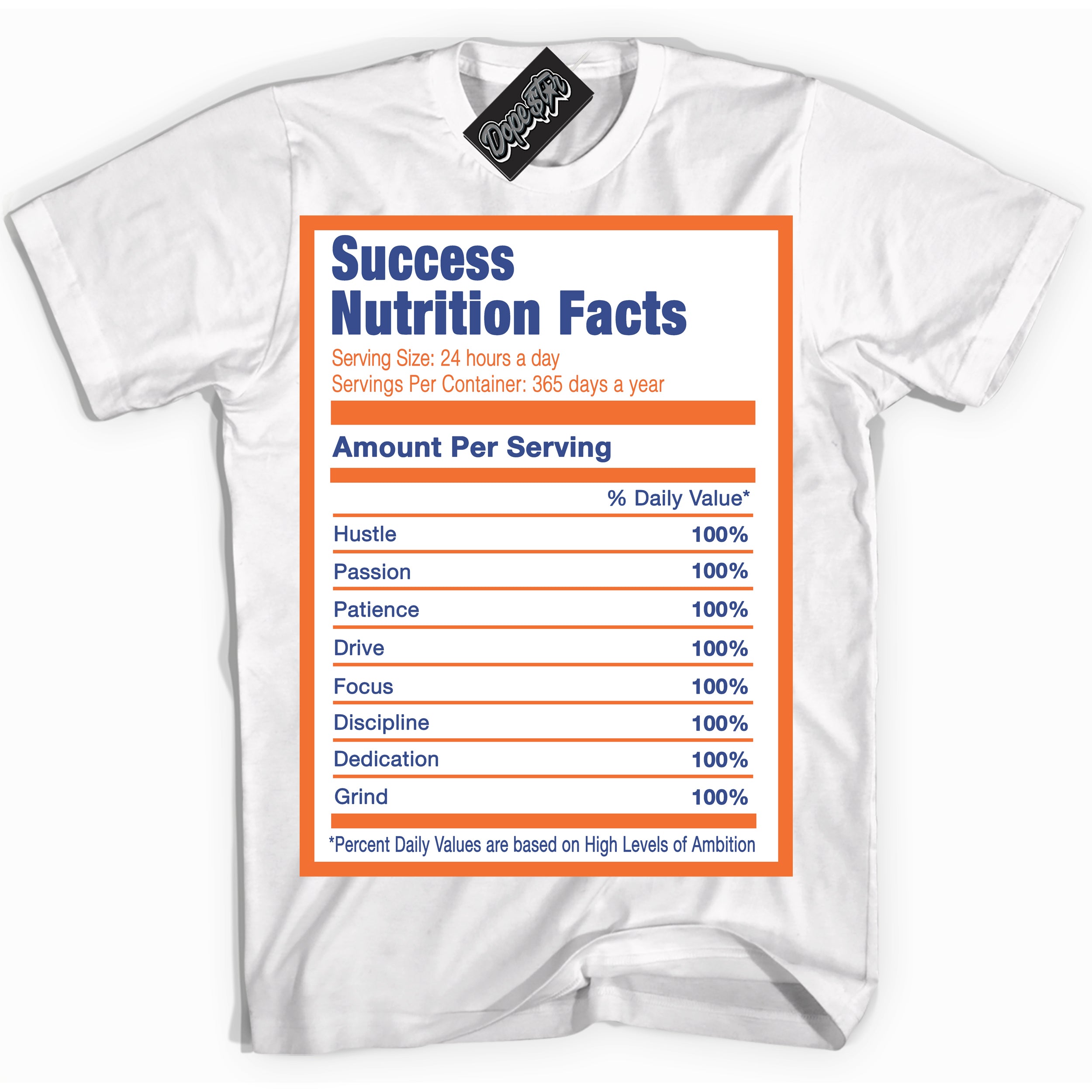 Cool White Shirt with “ Success Nutrition ” design that perfectly matches Low Knicks.