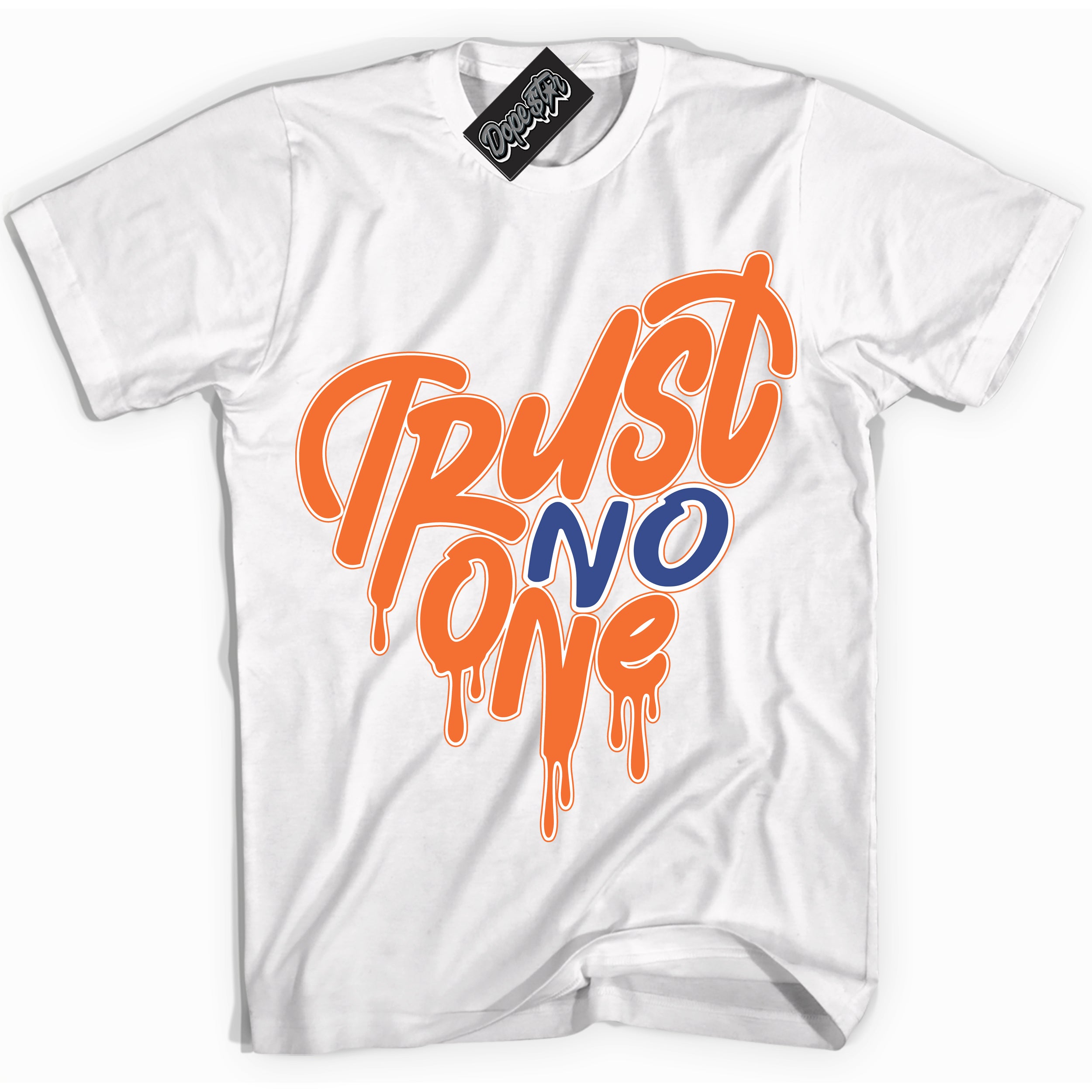 Cool White Shirt with “ Trust No One Heart ” design that perfectly matches Low Knicks.