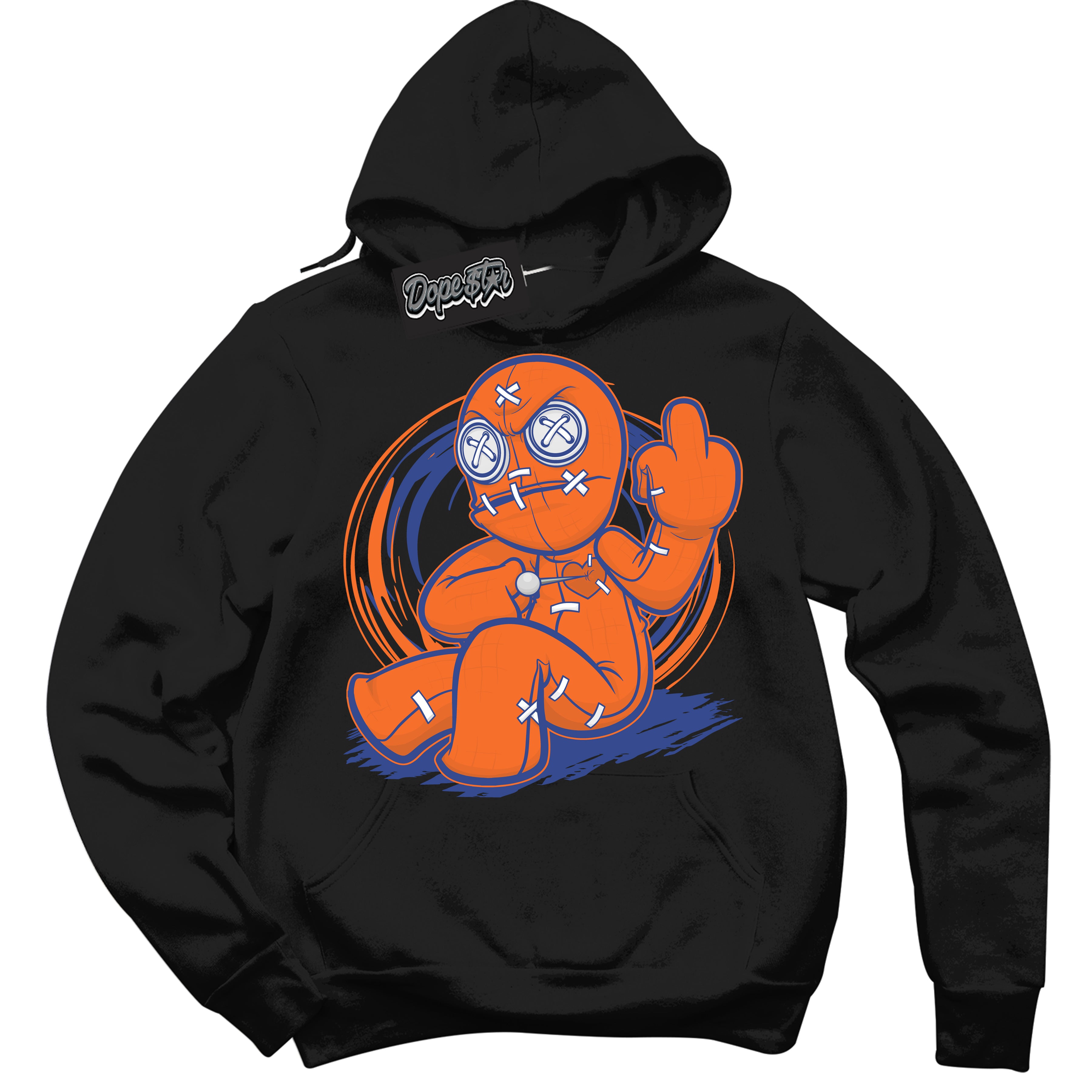 Cool Black Hoodie with “ Voodoo Doll ” design that Perfectly Matches Low Knicks.