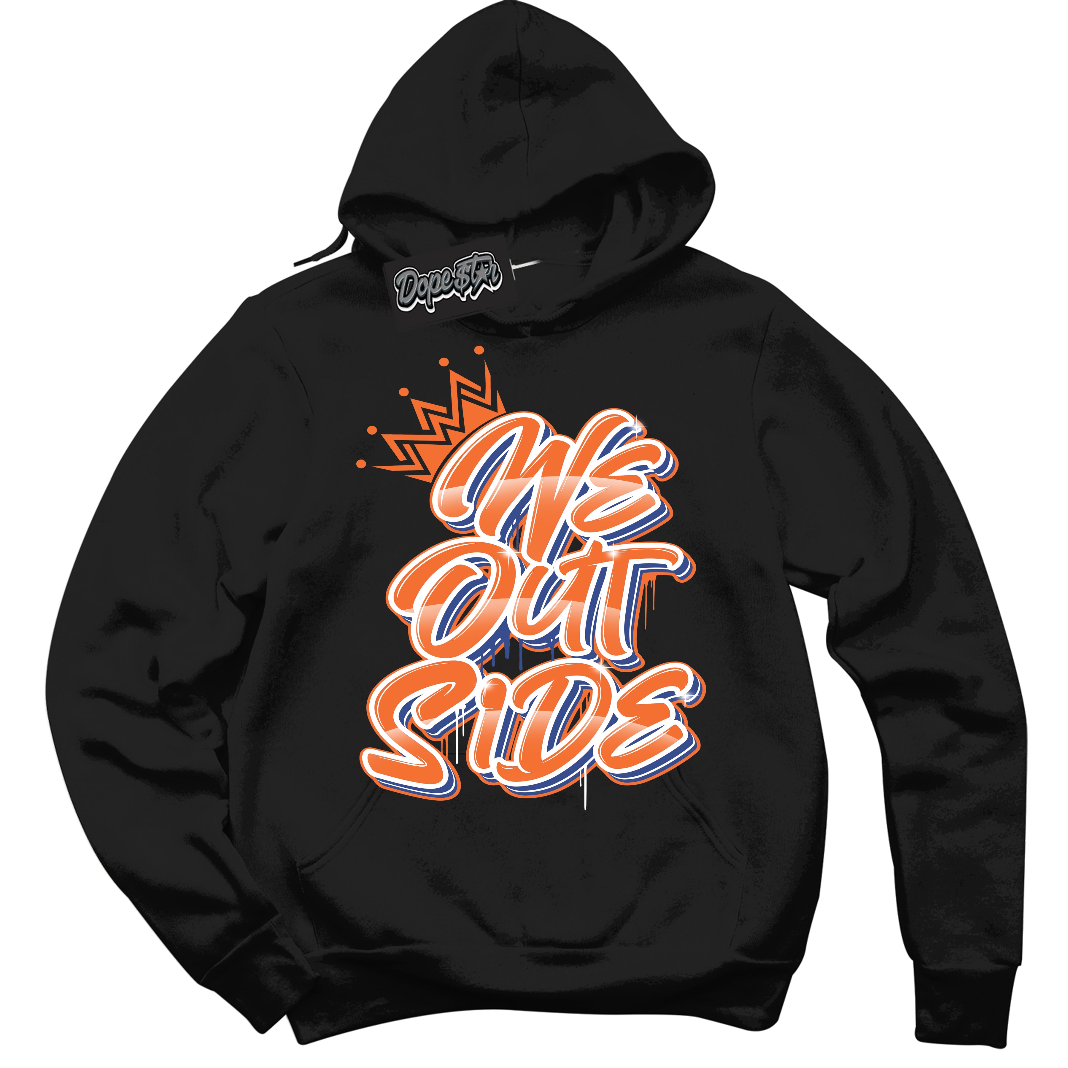 Cool Black Hoodie with “ We Outside ” design that Perfectly Matches Low Knicks.