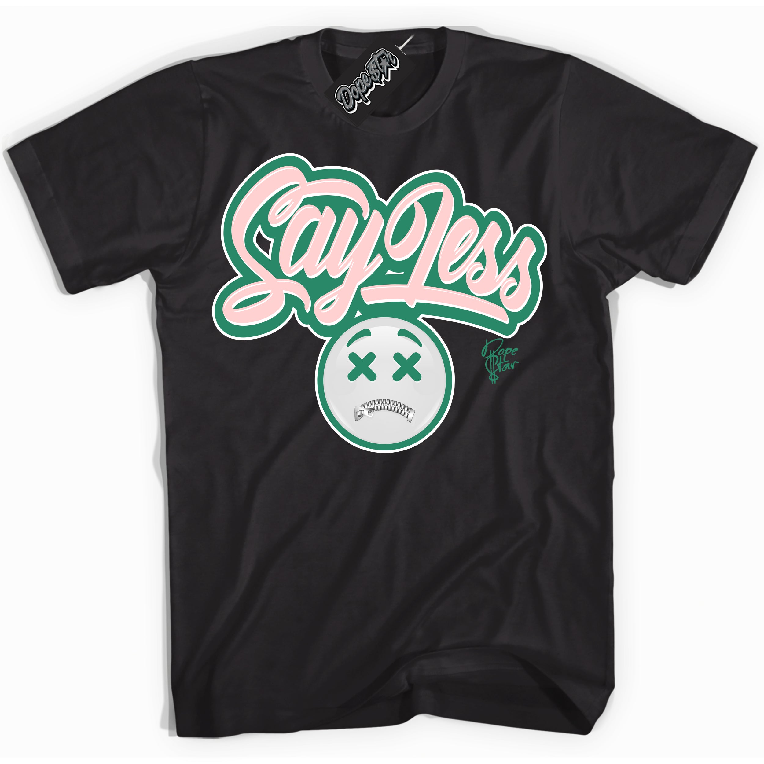 Cool Black Shirt with “ Say Less ” design that perfectly matches Malachite Dunks Dunks.