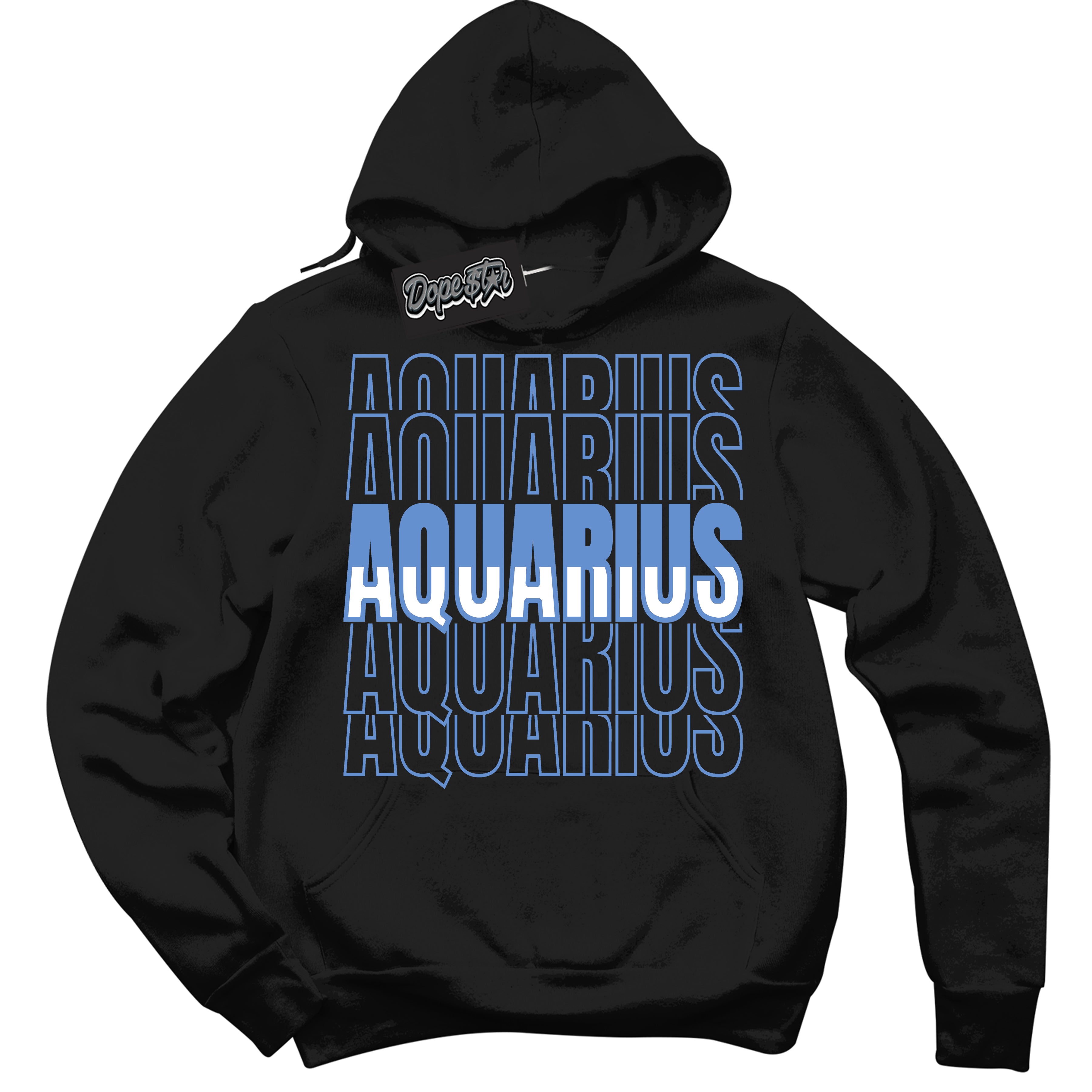 Cool Black Hoodie with “ Aquarius ”  design that Perfectly Matches Polar Blue Dunk.