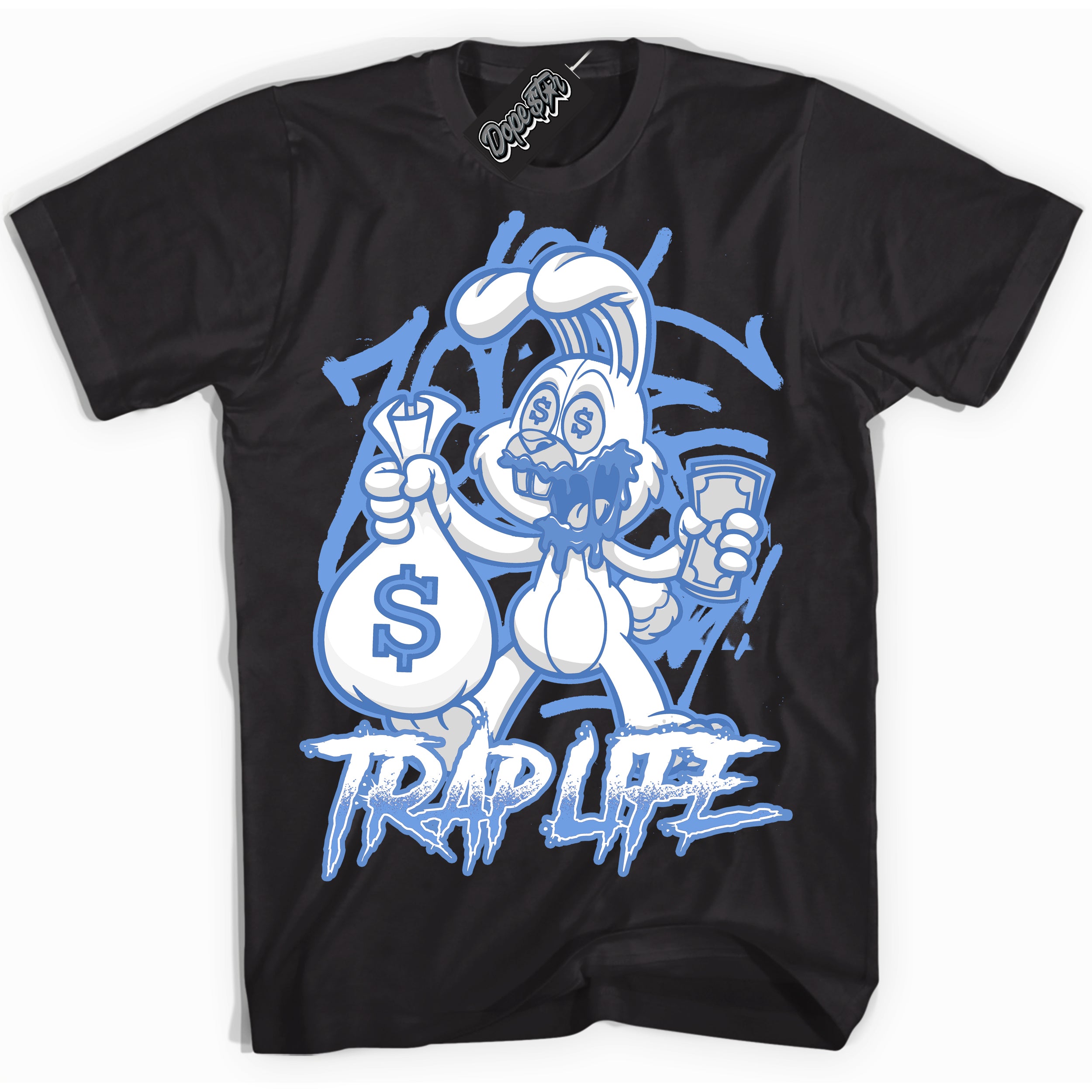 Cool Black Shirt with “ Trap Rabbit ” design that perfectly matches Polar Blue Dunk.