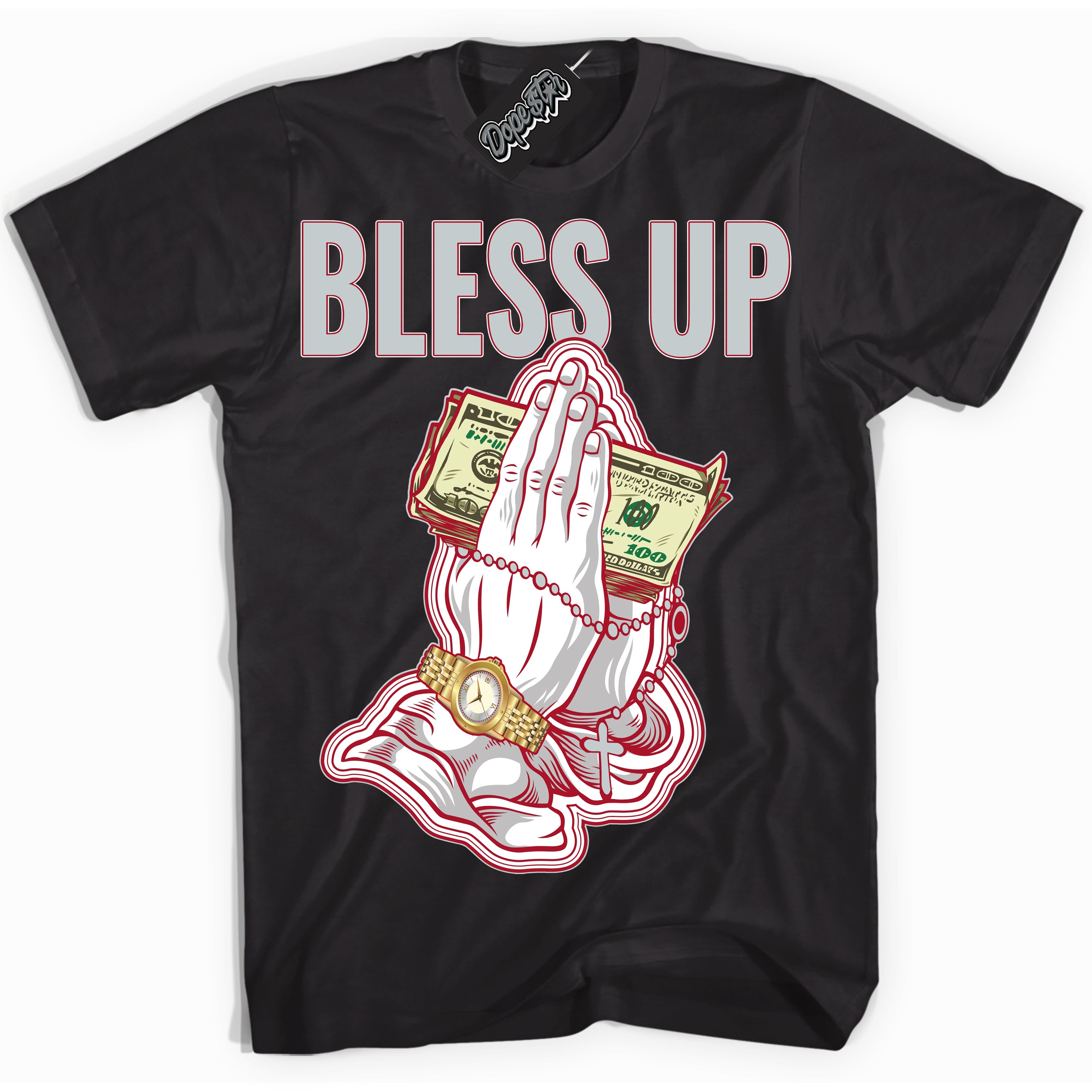 Cool Black Shirt with “ Bless Up ” design that perfectly matches Reverse Ultraman Sneakers.