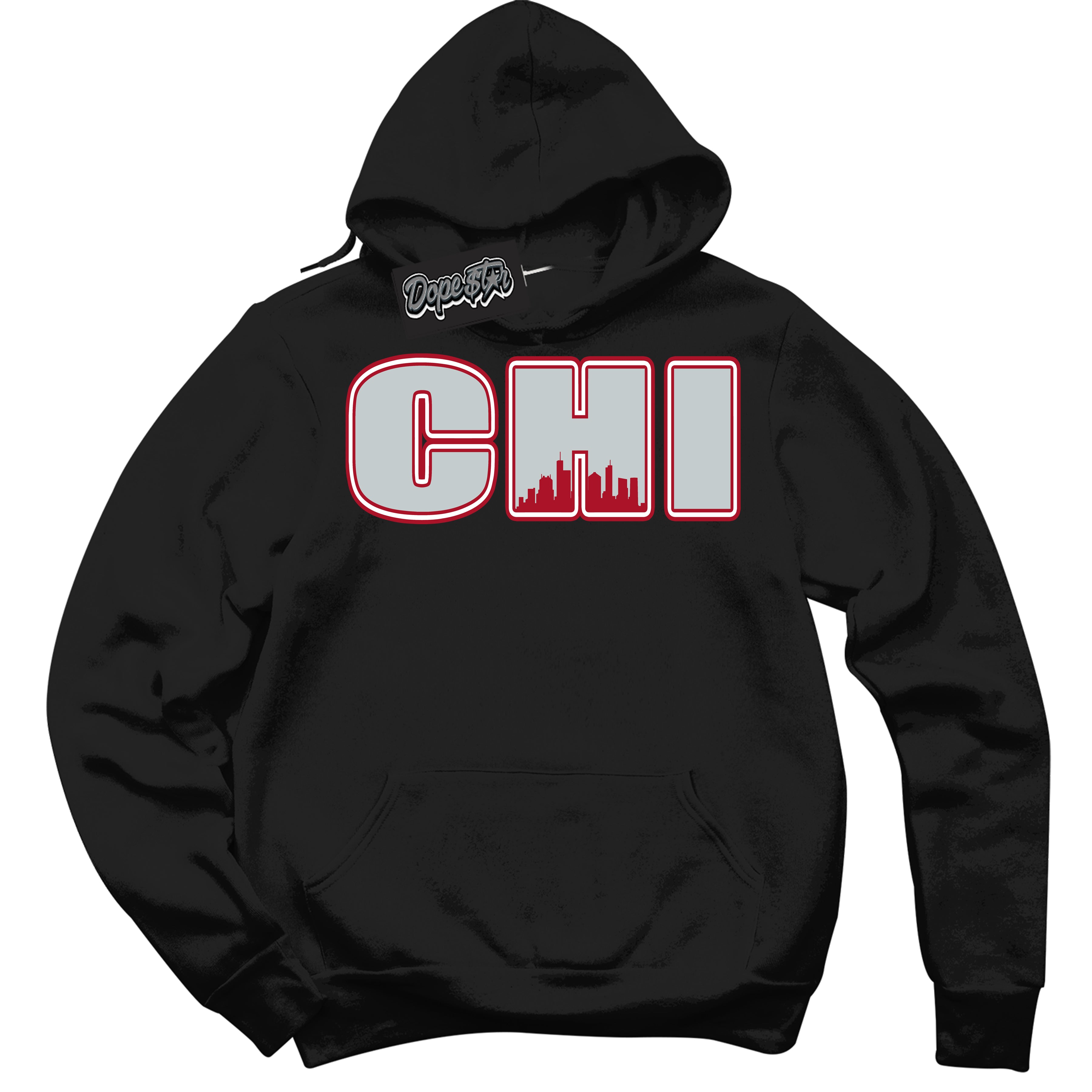 Cool Black Hoodie with “ Chicago ” design that Perfectly Matches Reverse Ultraman Sneakers.