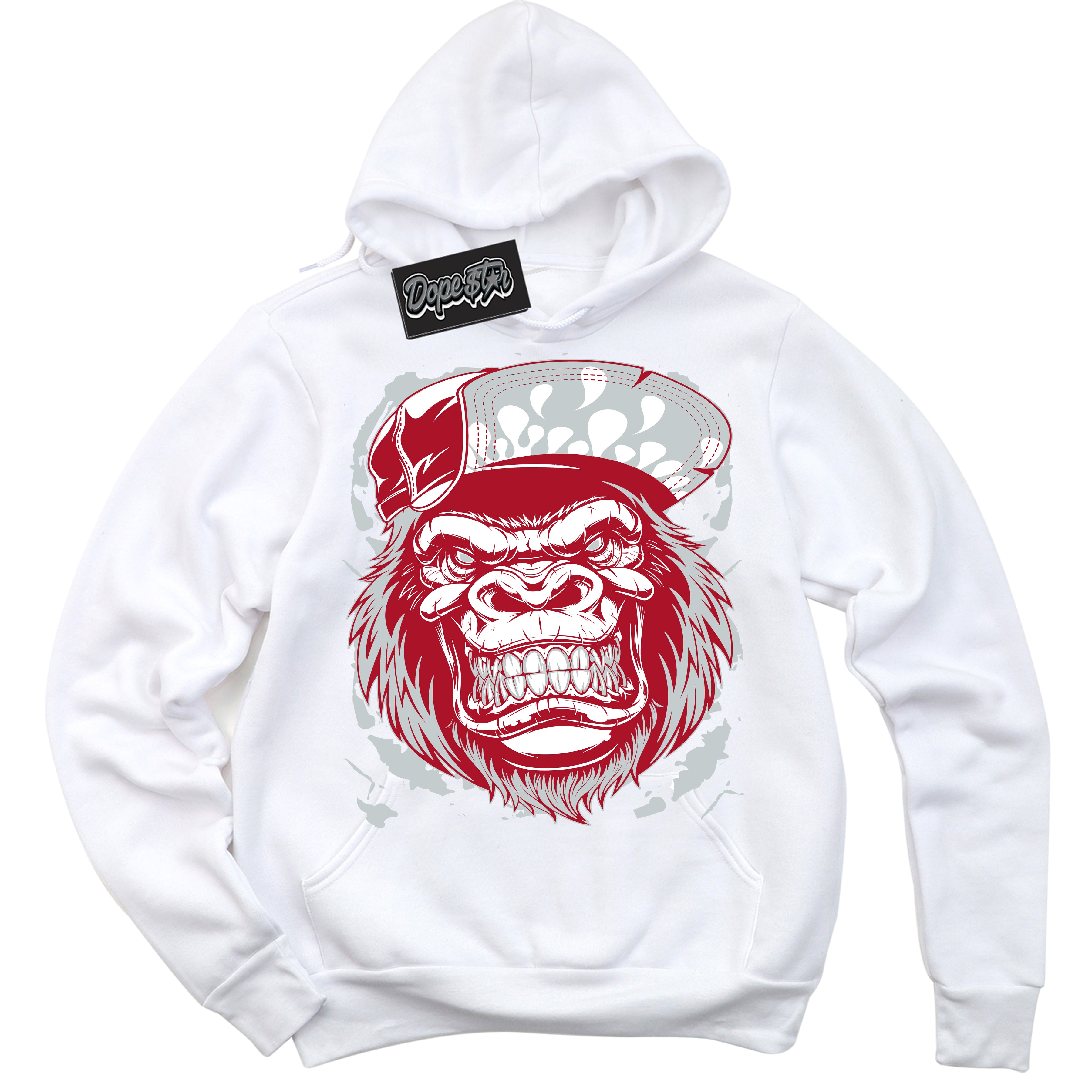 Cool White Hoodie with “ Gorilla Beast ” design that Perfectly Matches Reverse Ultraman Sneakers.