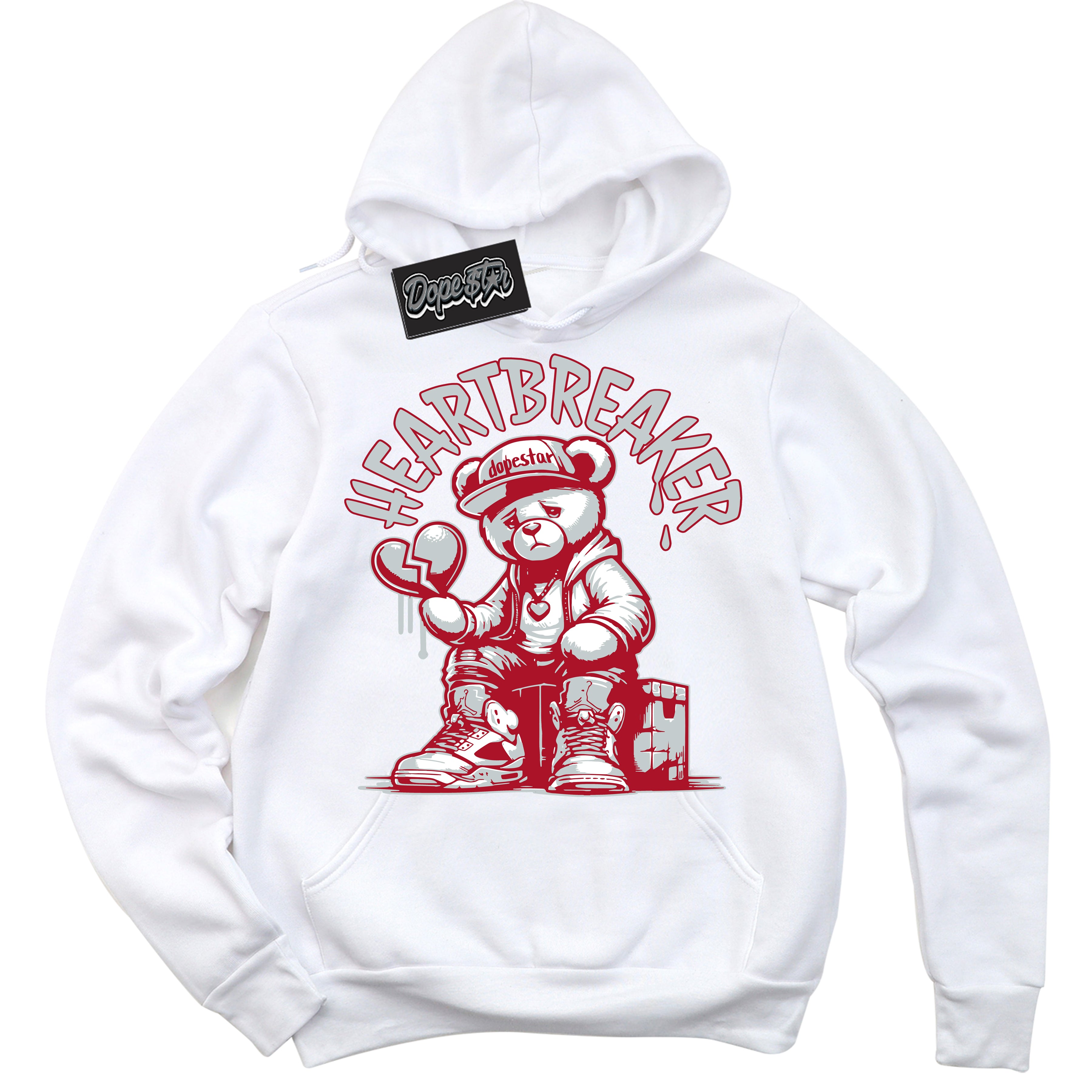 Cool White Hoodie with “ Heartbreaker Bear ” design that Perfectly Matches Reverse Ultraman Sneakers.