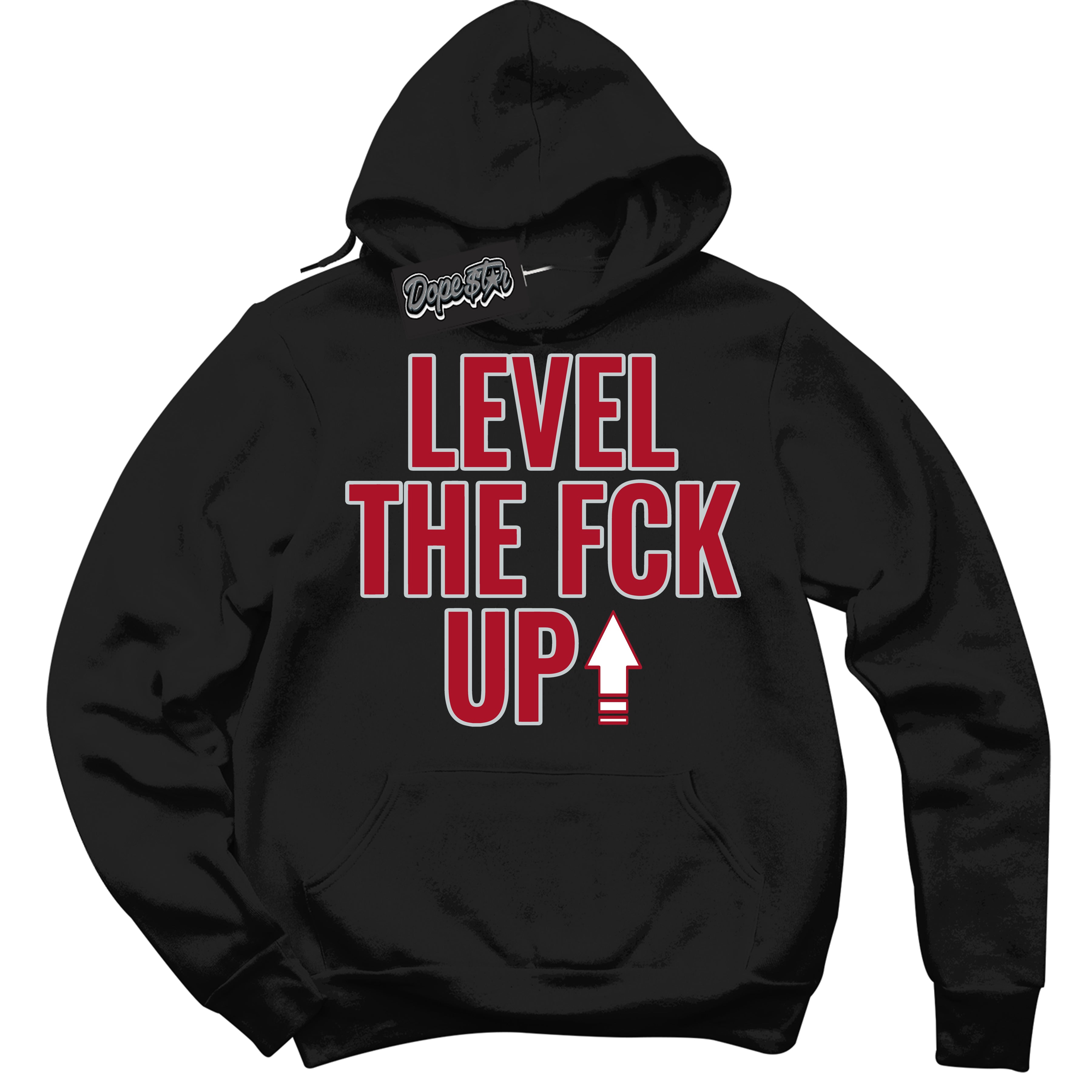 Cool Black Hoodie with “ Level The Fck Up ” design that Perfectly Matches Reverse Ultraman Sneakers.