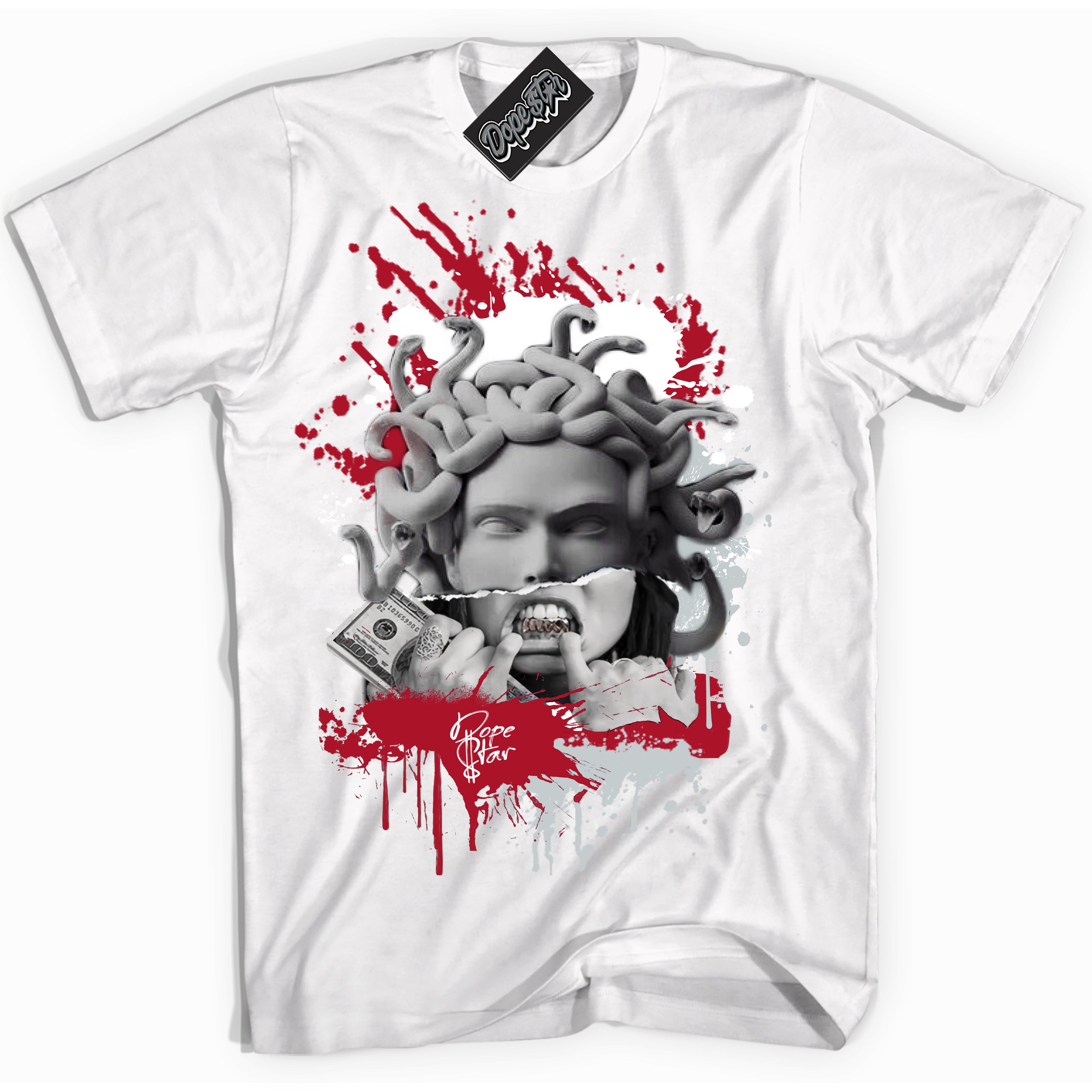 Cool White Shirt with “ Medusa ” design that perfectly matches Reverse Ultraman Sneakers.