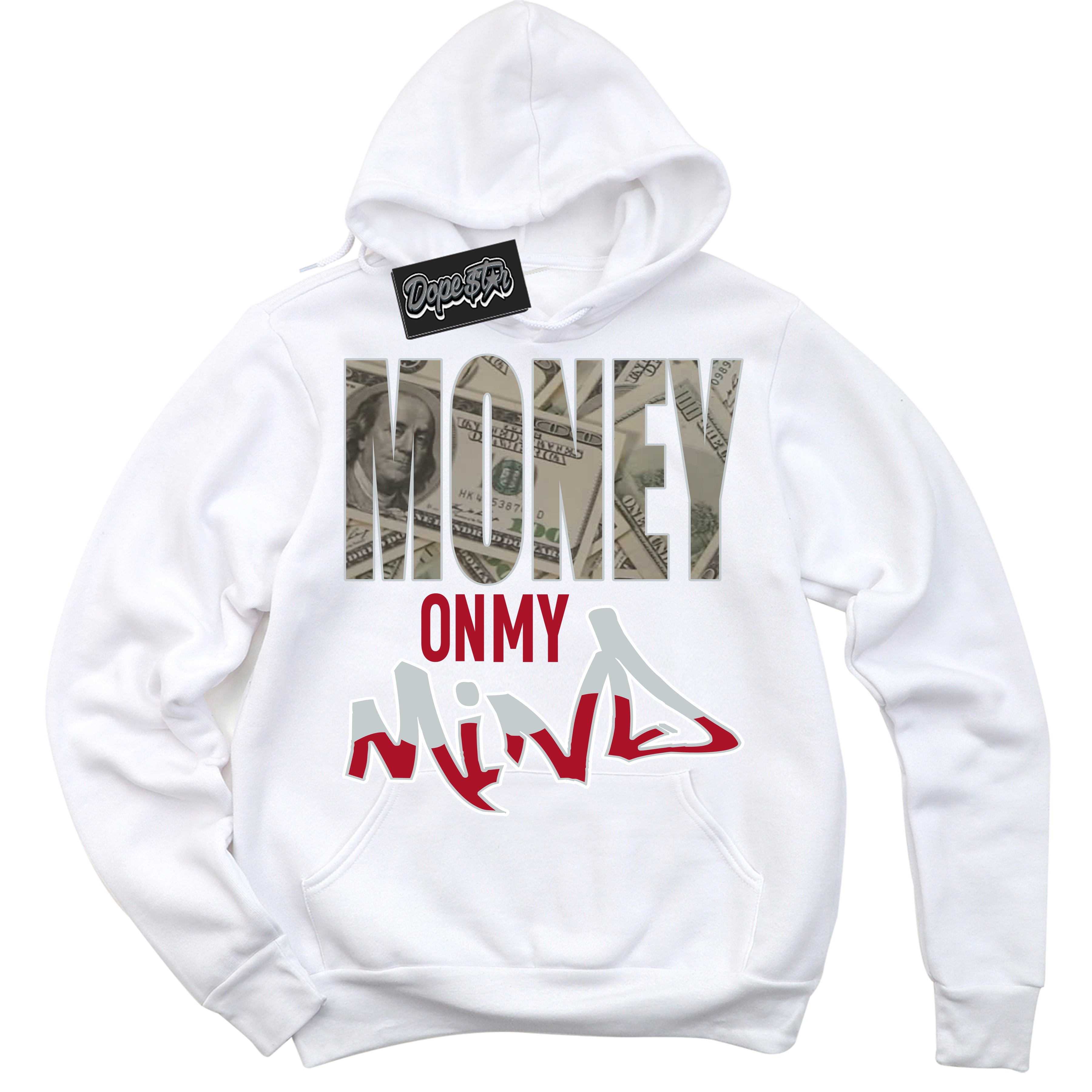 Cool White Hoodie with “ Money On My Mind ” design that Perfectly Matches Reverse Ultraman Sneakers.