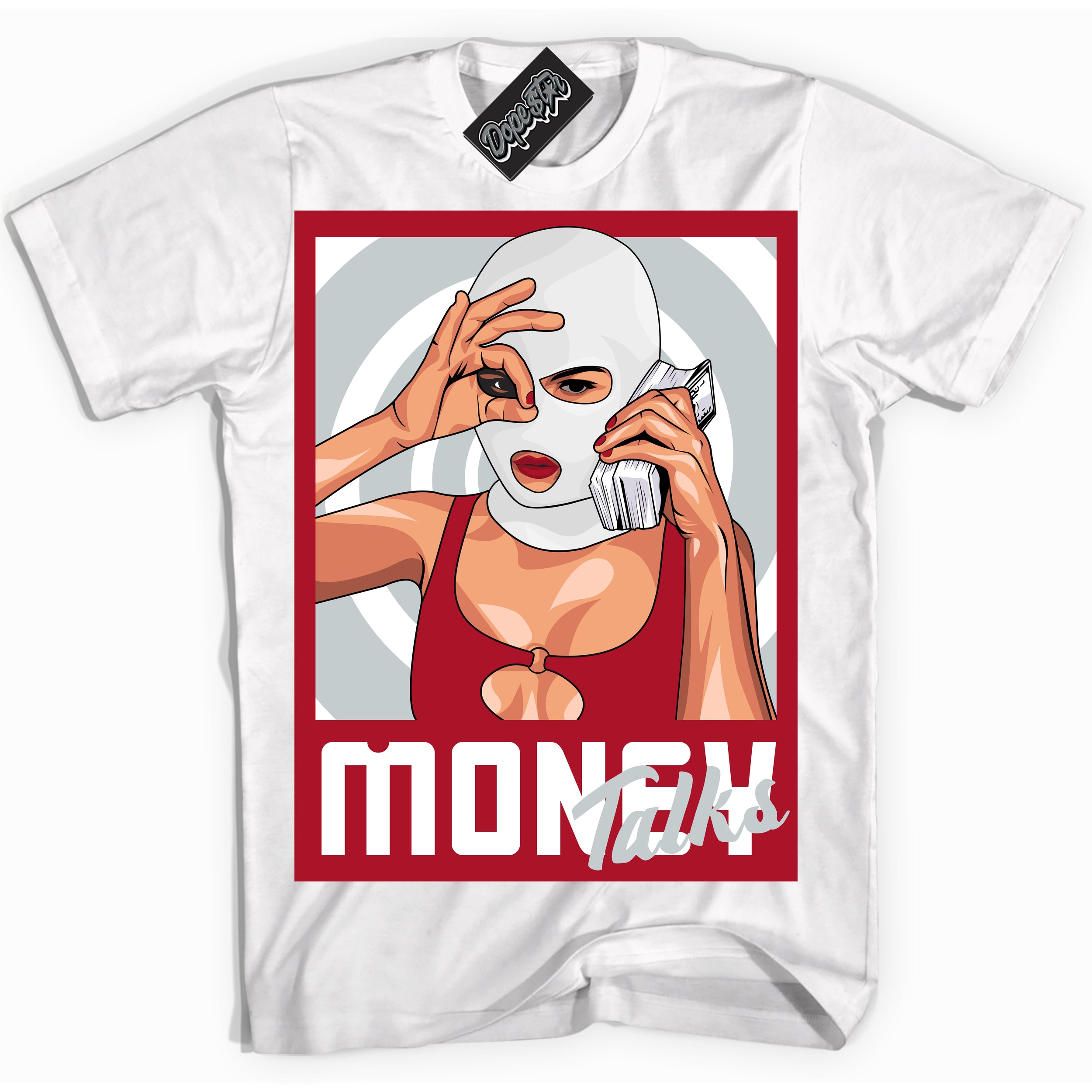 Cool White Shirt with “ Money Talks ” design that perfectly matches Reverse Ultraman Sneakers.