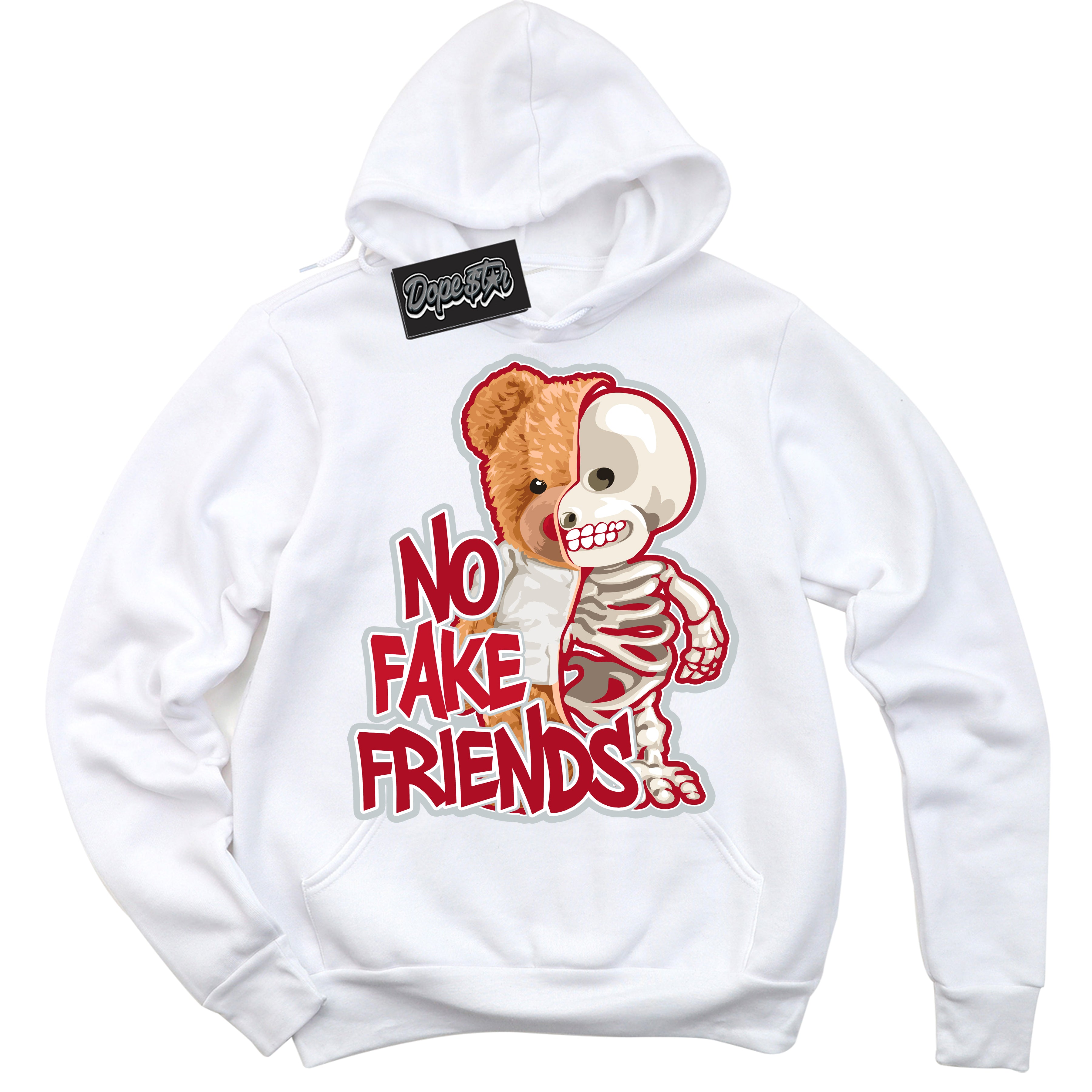 Cool White Hoodie with “ No Fake Friends ” design that Perfectly Matches Reverse Ultraman Sneakers.