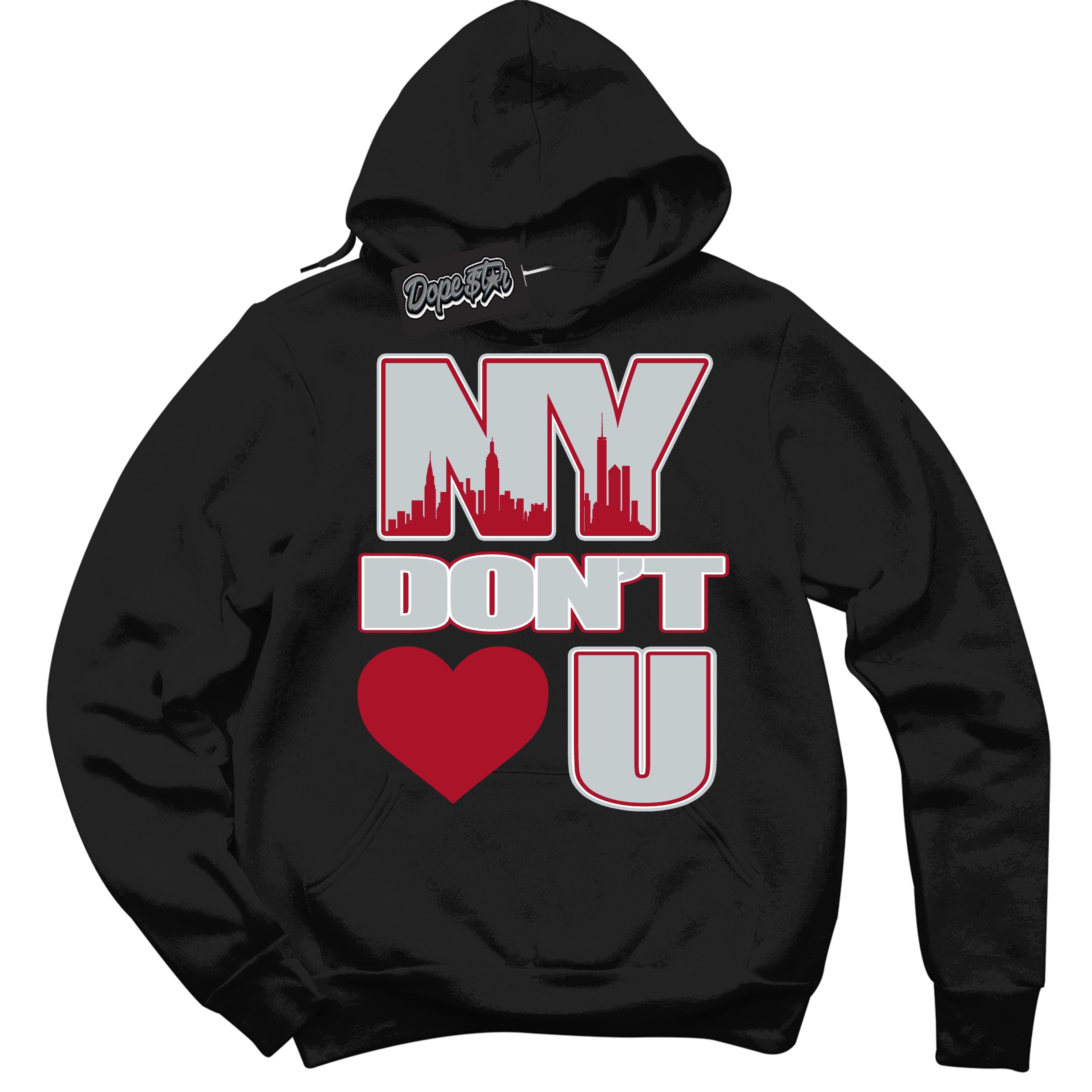 Cool Black Hoodie with “ NY Don't Love You ” design that Perfectly Matches Reverse Ultraman Sneakers.
