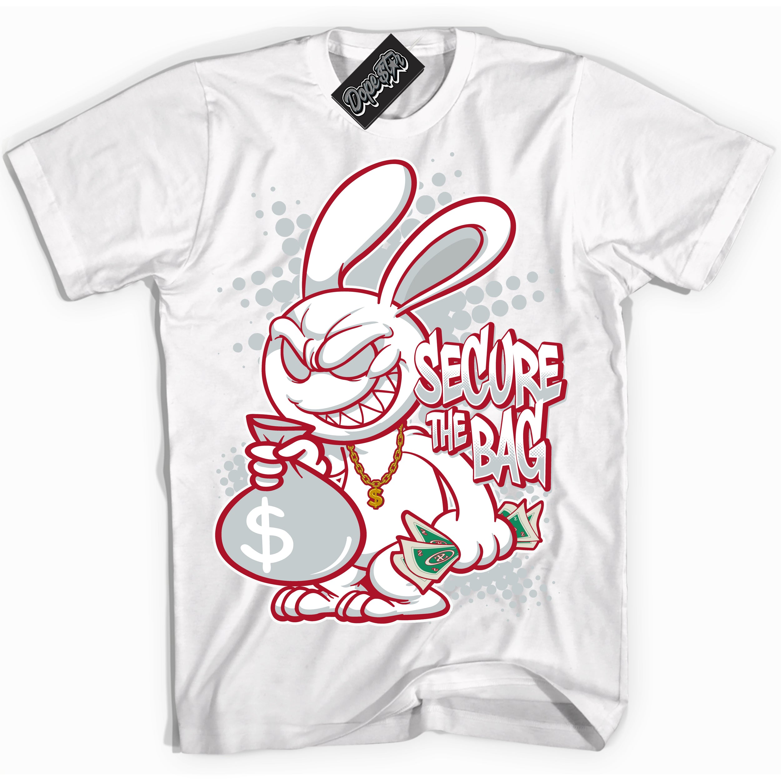 Cool White Shirt with “ Secure The Bag” design that perfectly matches Reverse Ultraman Sneakers.