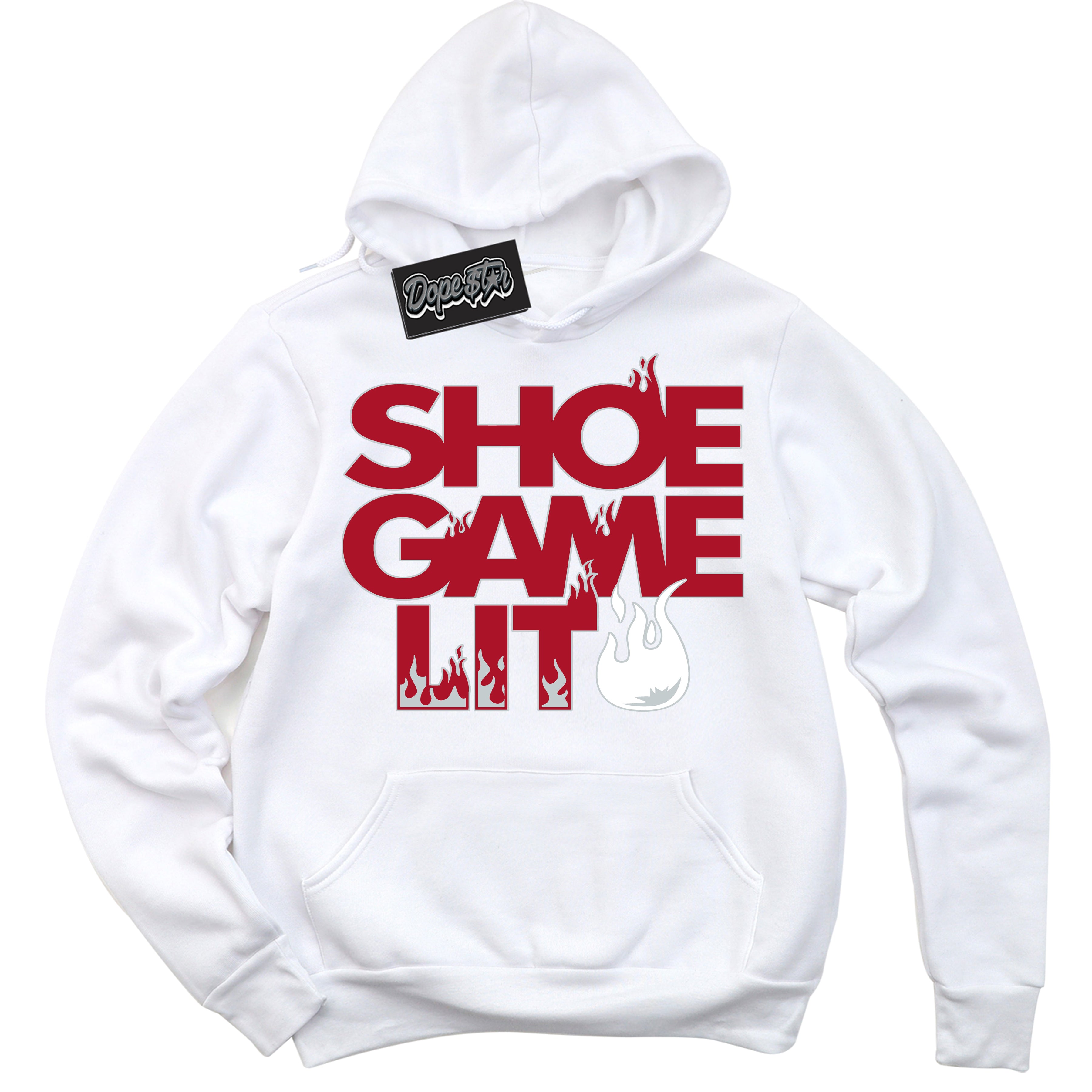 Cool White Hoodie with “ Shoe Game Lit ” design that Perfectly Matches Reverse Ultraman Sneakers.