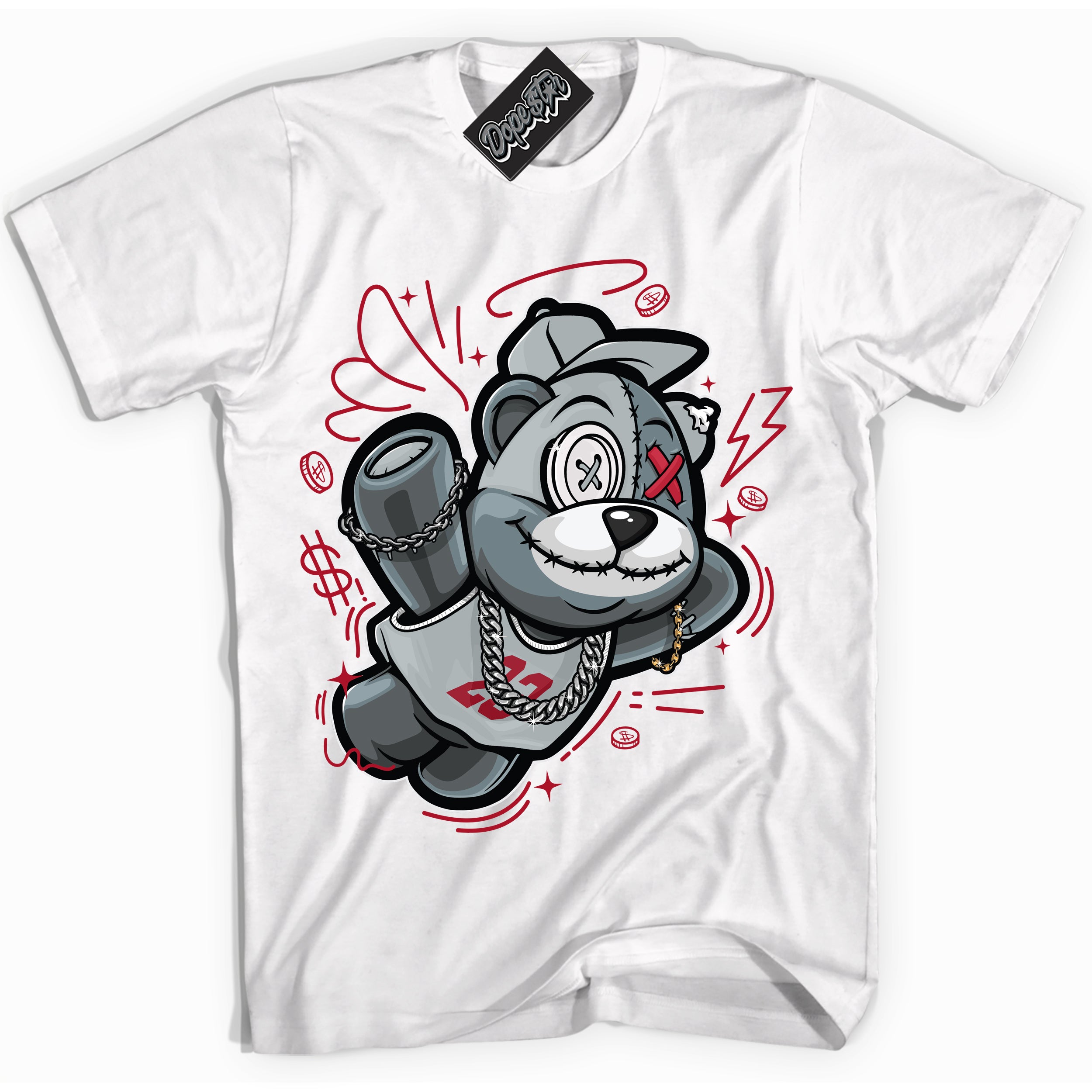 Cool White Shirt with “ Slam Dunk Bear ” design that perfectly matches Reverse Ultraman Sneakers.
