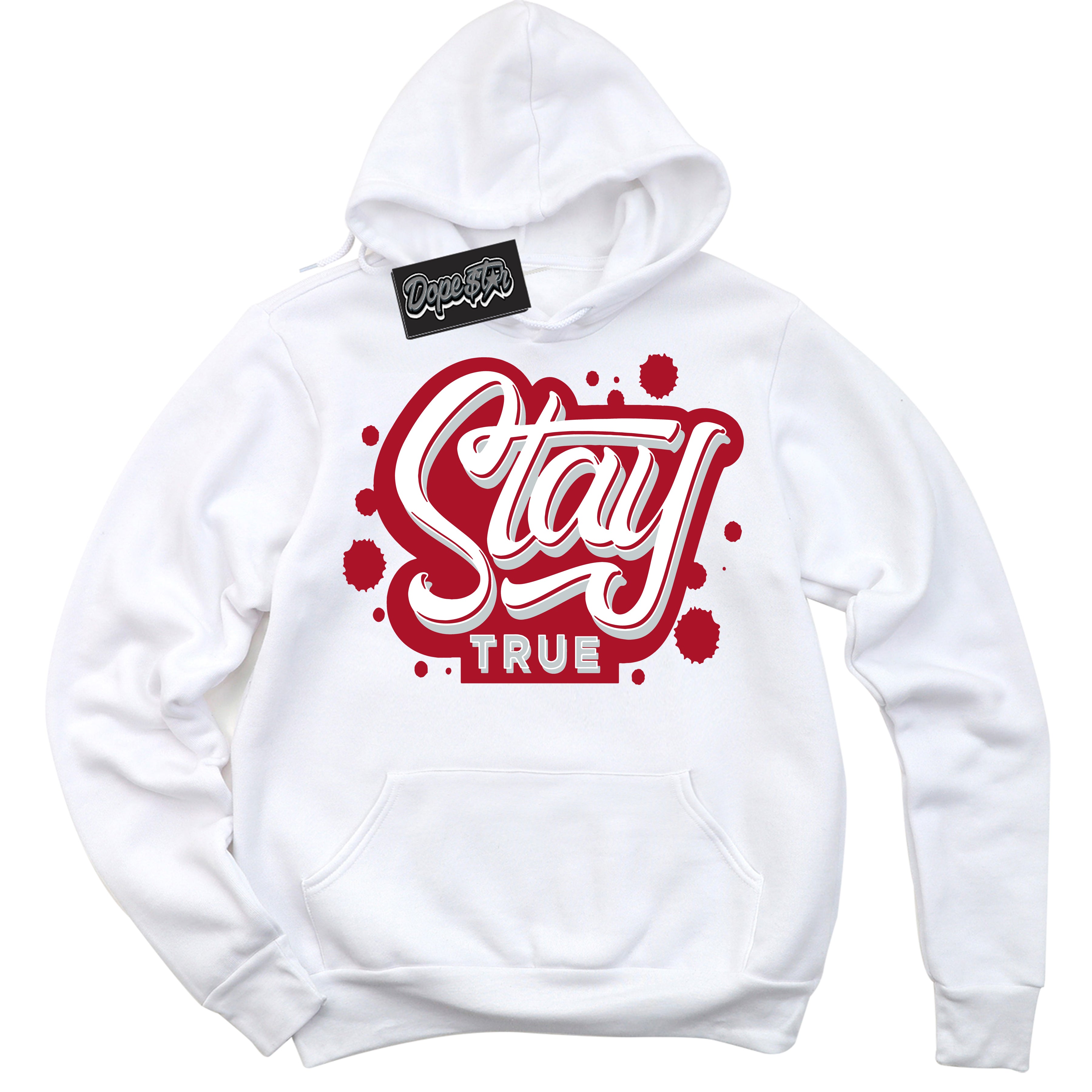 Cool White Hoodie with “ Stay True ” design that Perfectly Matches Reverse Ultraman Sneakers.
