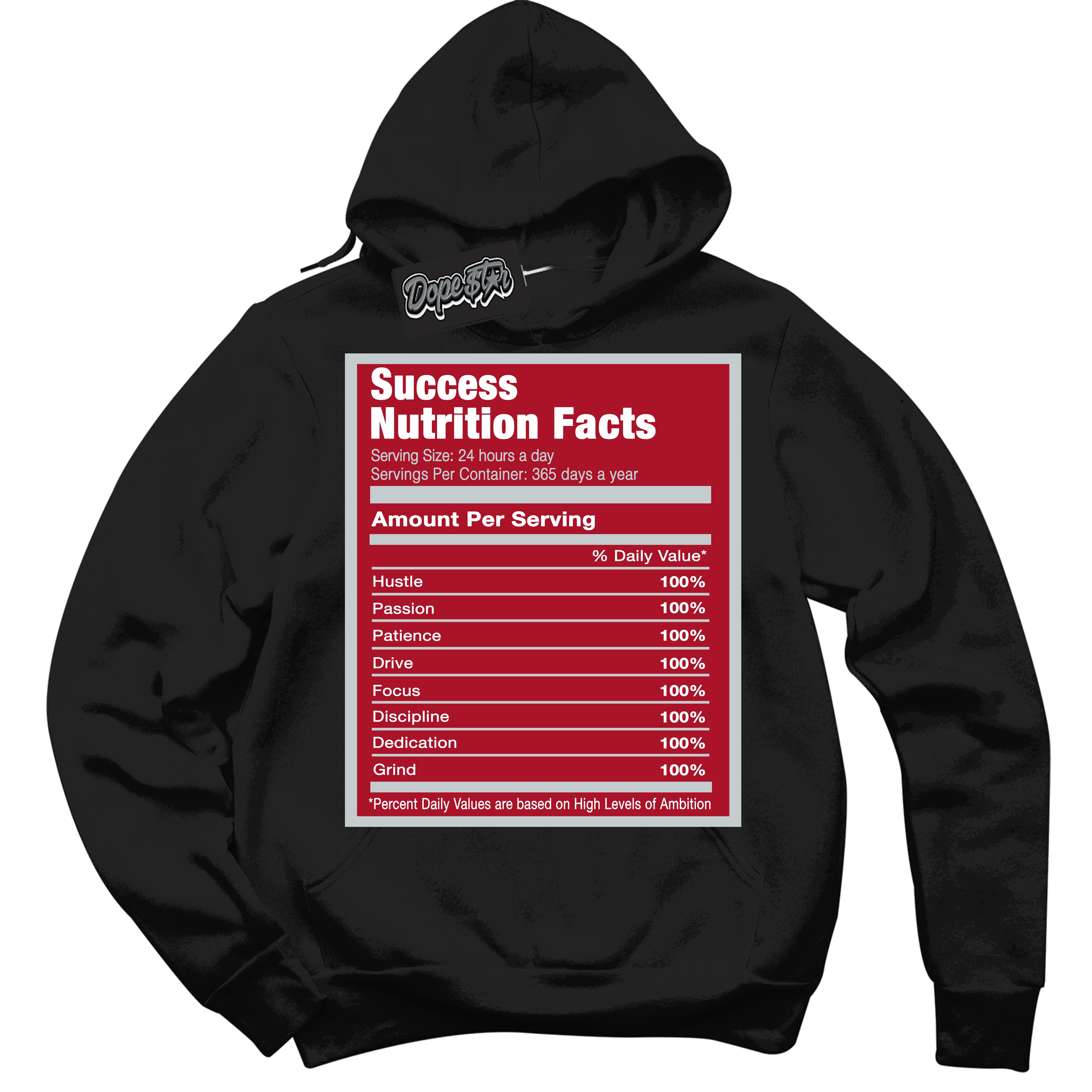 Cool Black Hoodie with “ Success Nutrition ” design that Perfectly Matches Reverse Ultraman Sneakers.