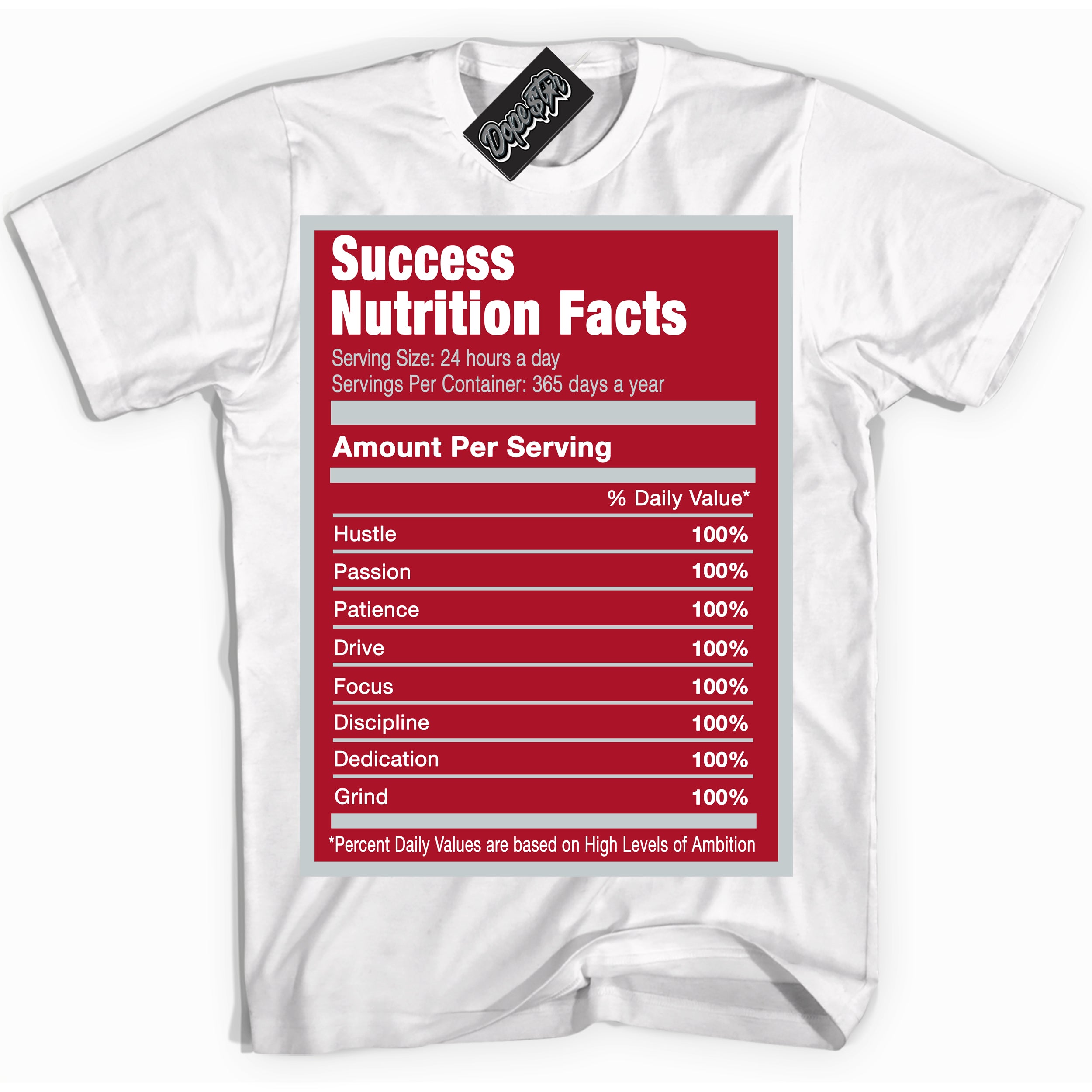 Cool White Shirt with “ Success Nutrition” design that perfectly matches Reverse Ultraman Sneakers.