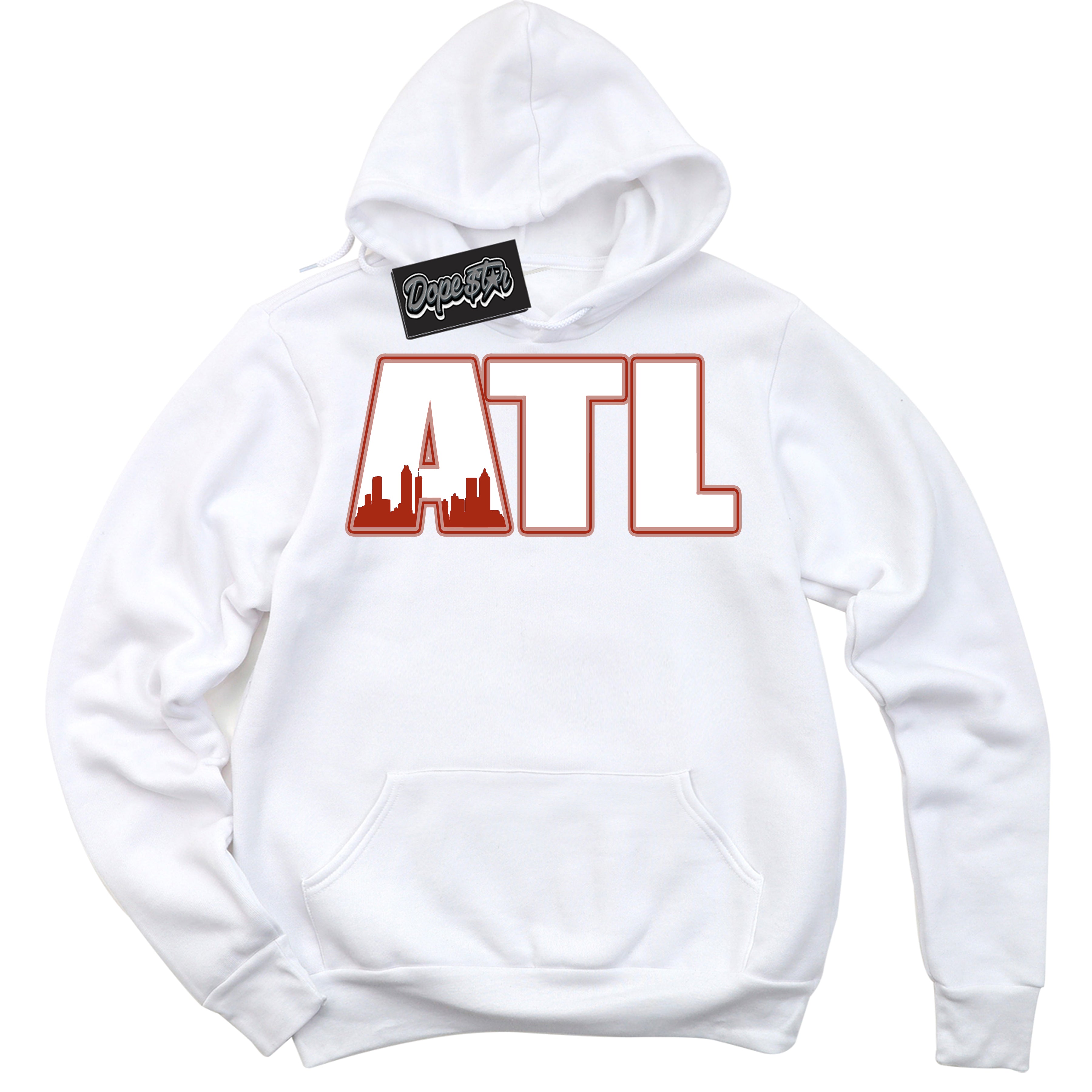 Cool White Hoodie with “ Atlanta ” design that Perfectly Matches Red Stardust Dunk.
