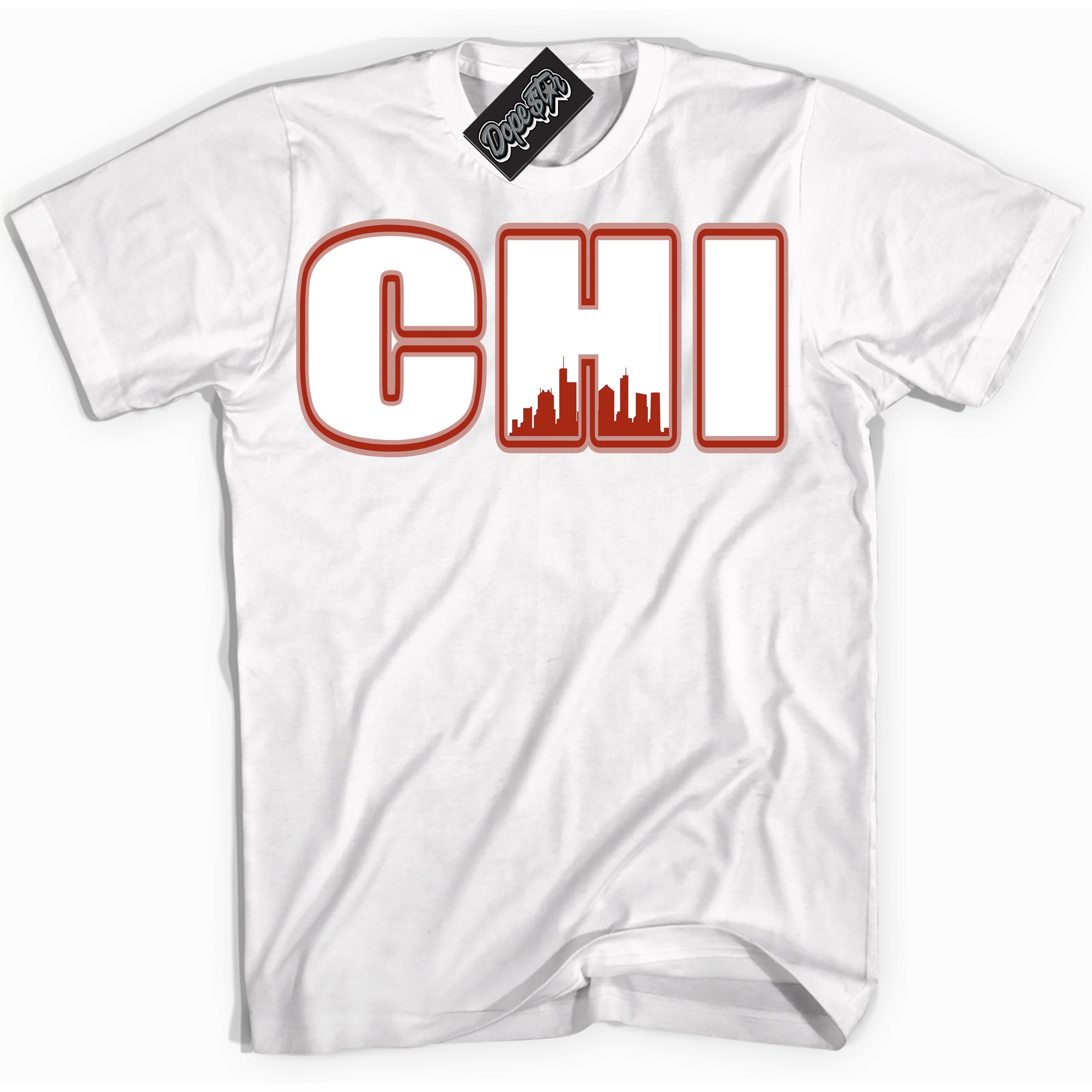Cool White Shirt with “ Chicago ” design that perfectly matches Red Stardust Dunk.