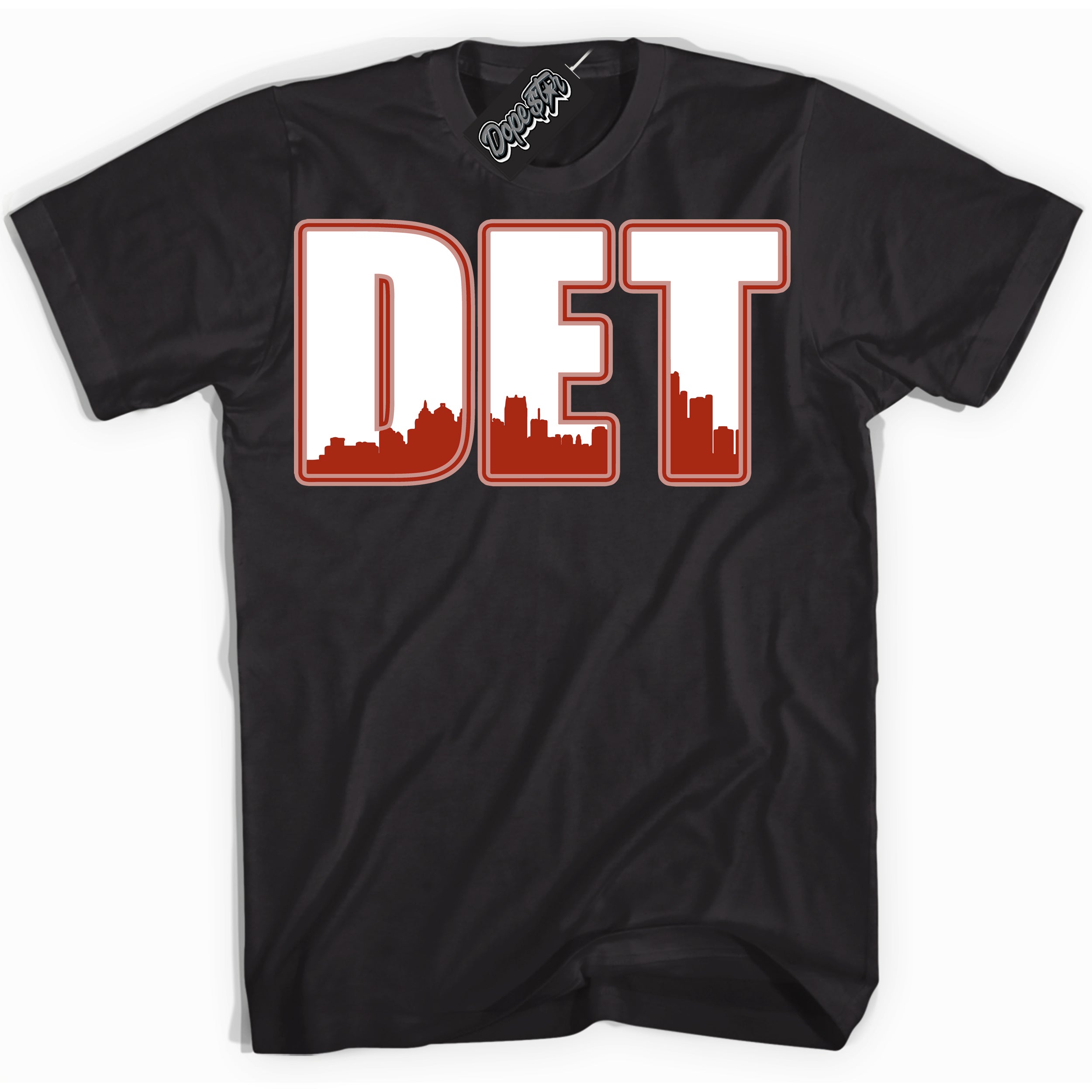 Cool Black Shirt with “ Detroit ” design that perfectly matches Red Stardust Dunk.