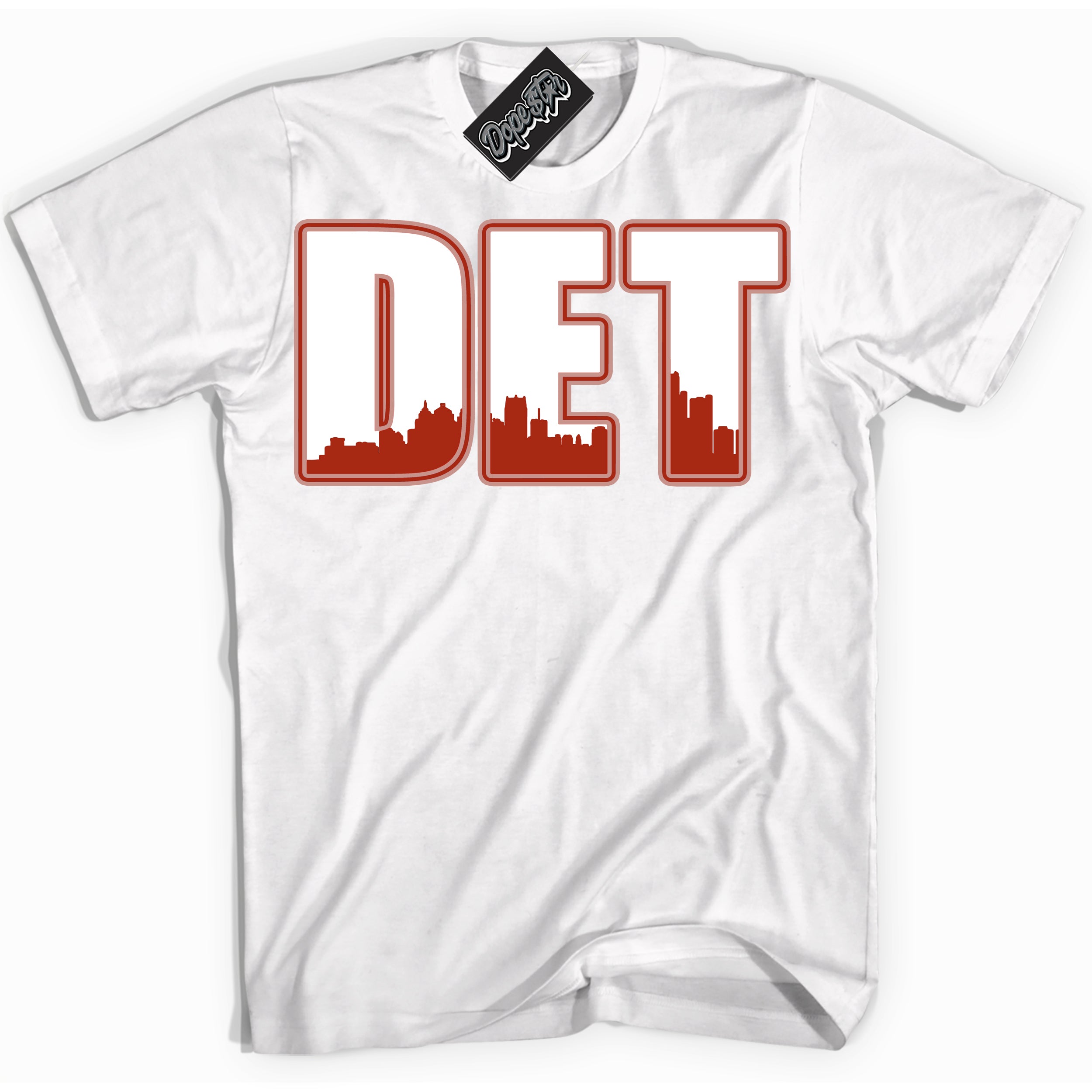 Cool White Shirt with “ Detroit ” design that perfectly matches Red Stardust Dunk.
