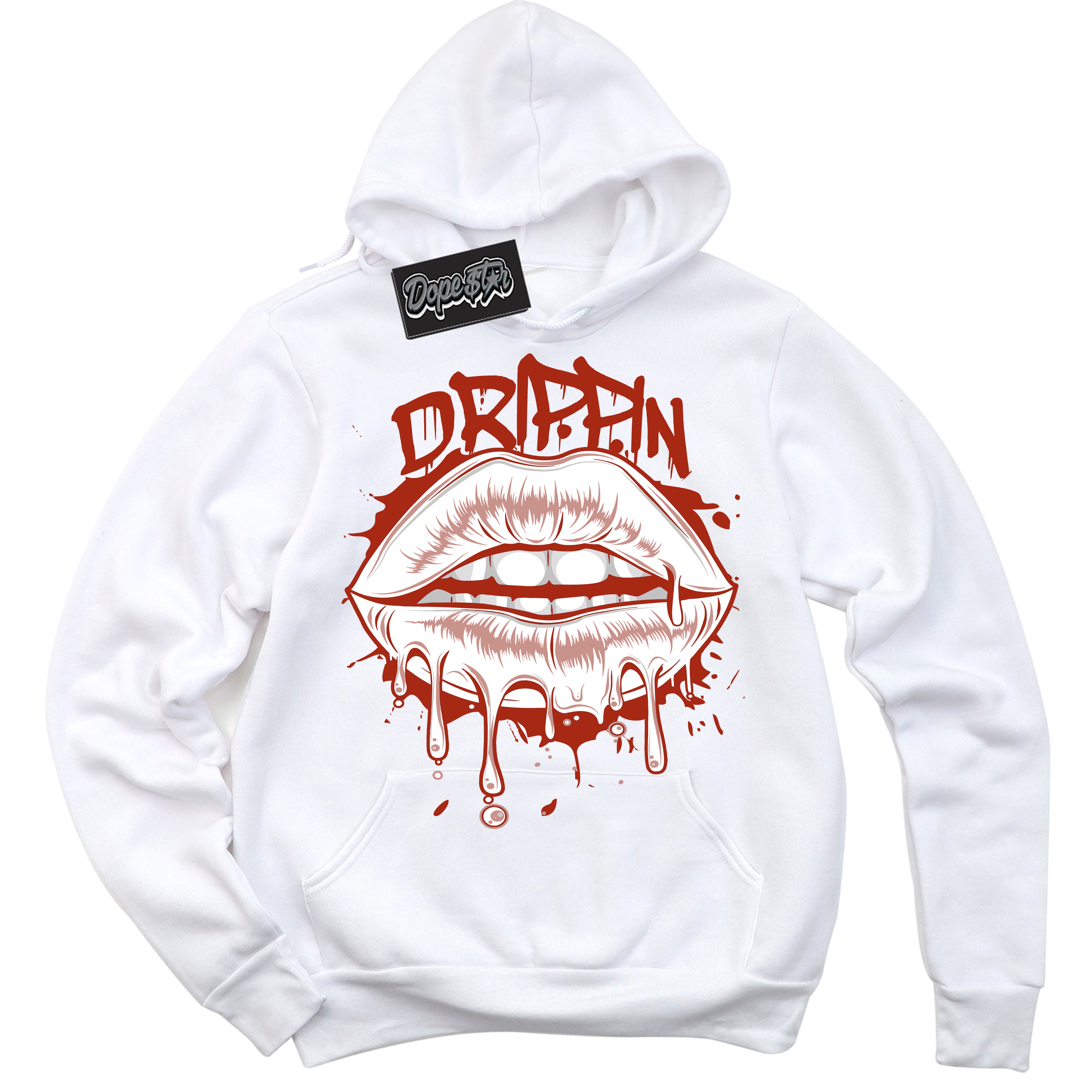Cool White Hoodie with “ Drippin ” design that Perfectly Matches Red Stardust Dunk.