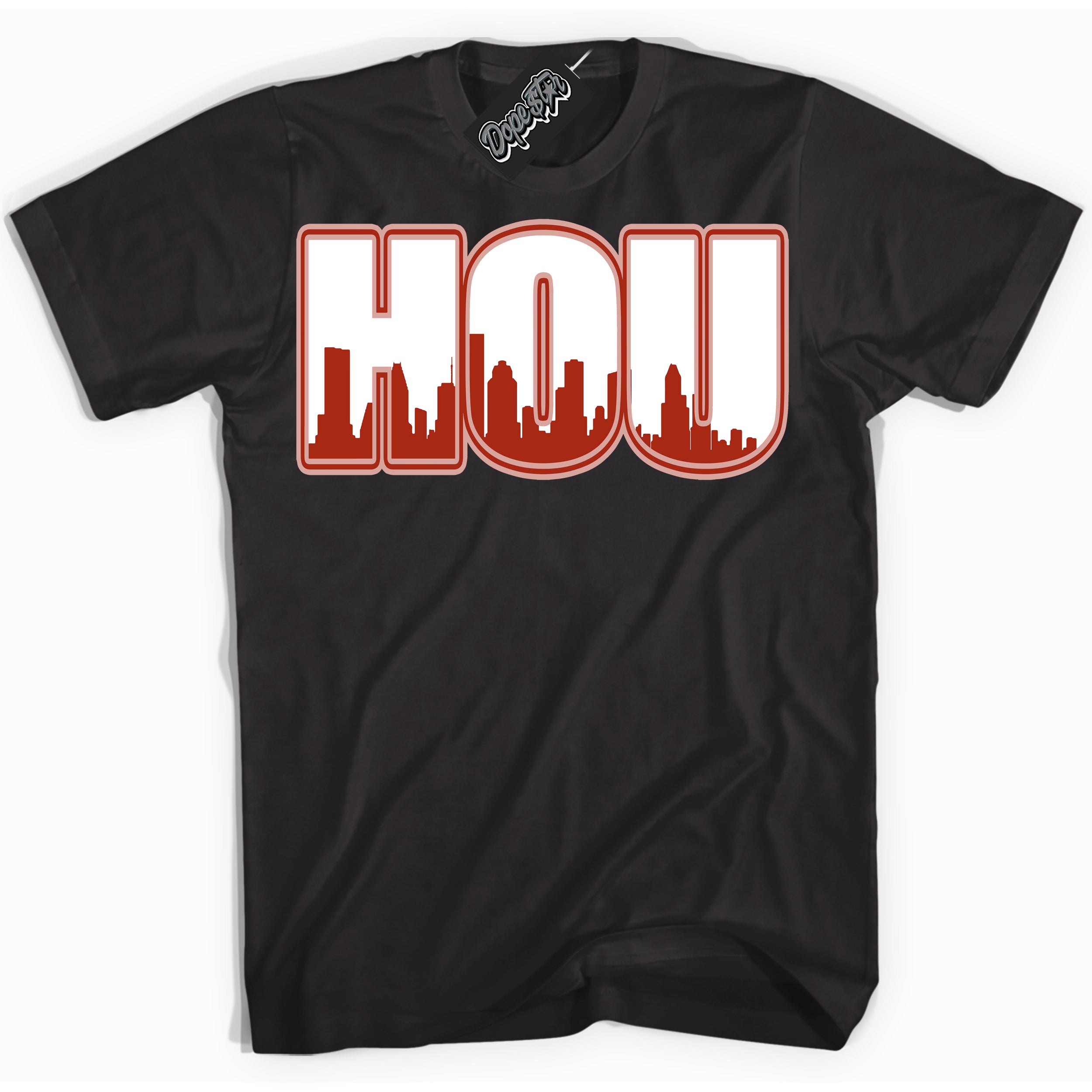 Cool Black Shirt with “ Houston ” design that perfectly matches Red Stardust Dunk.