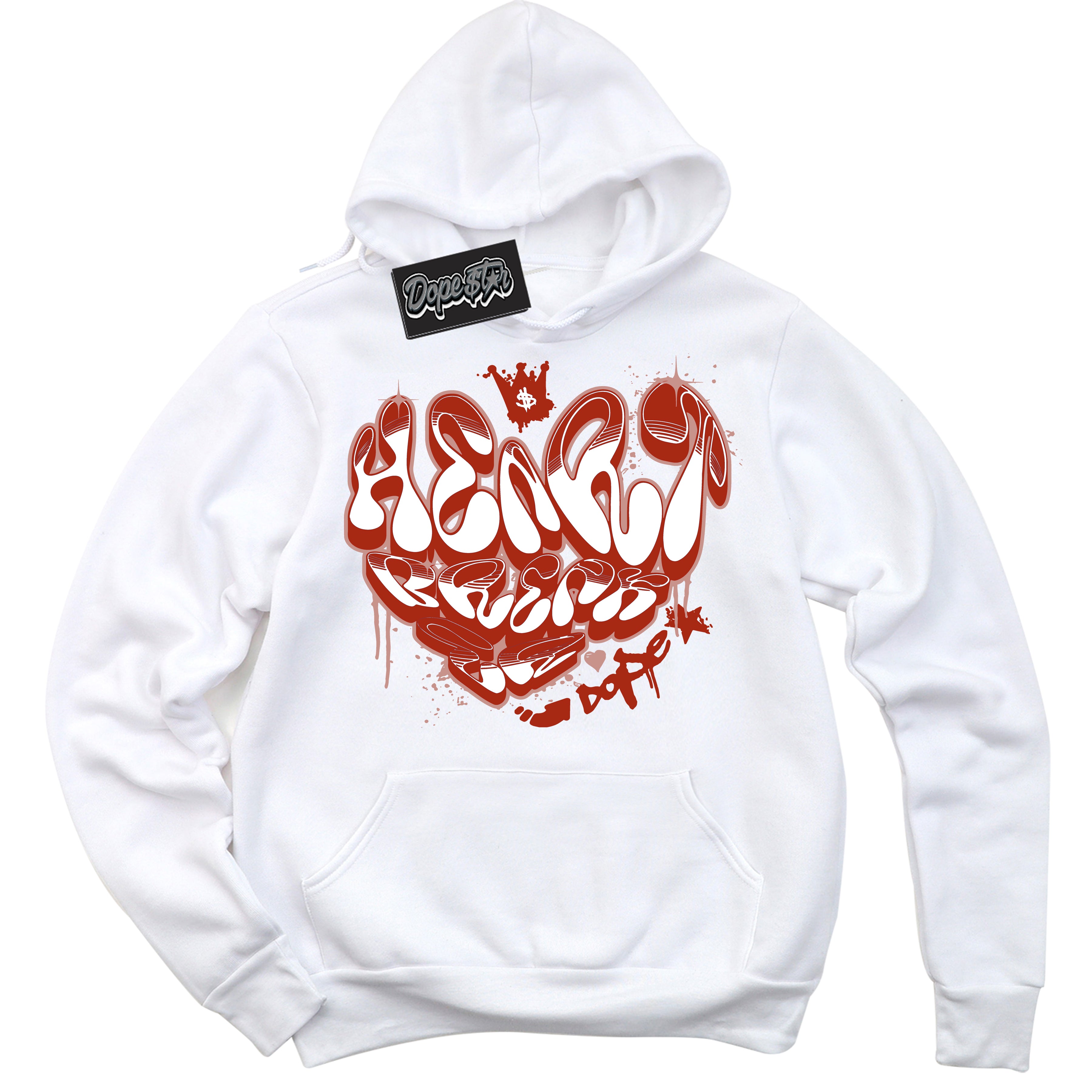 Cool White Hoodie with “ Heartbreaker Graffiti ” design that Perfectly Matches Red Stardust Dunk.