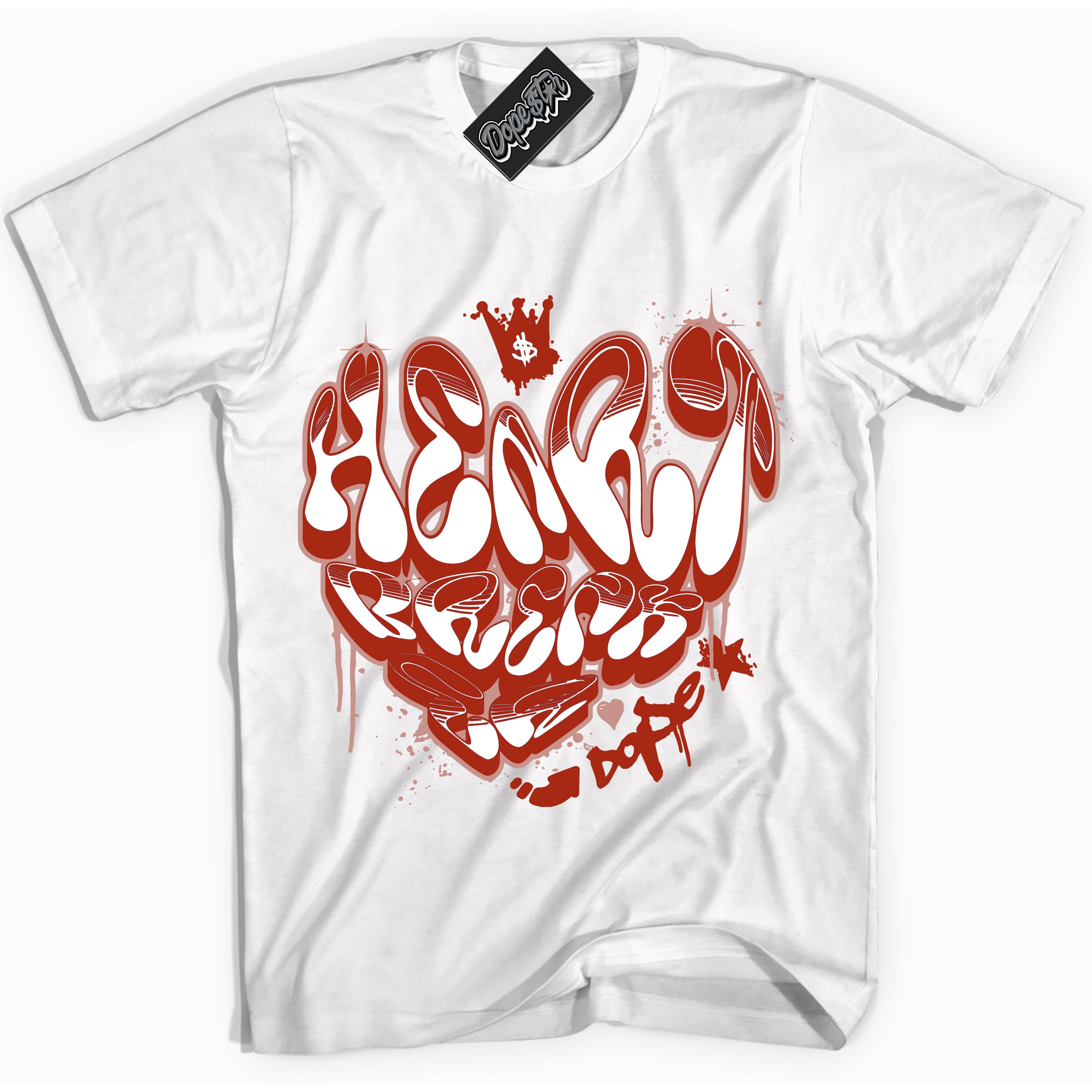 Cool White Shirt with “ Heartbreaker Graffiti ” design that perfectly matches Red Stardust Dunk.